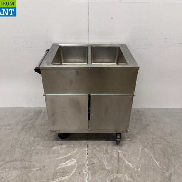 Stainless steel Rieber Mobile Bain-Marie 2 x 1/1 GN with warming cabinet 230V Horeca