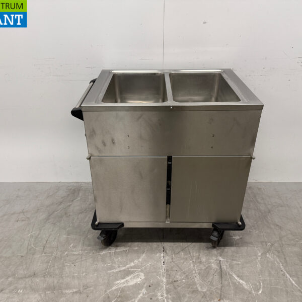 Stainless steel Rieber Mobile Bain-Marie 2 x 1/1 GN with warming cabinet 230V Horeca