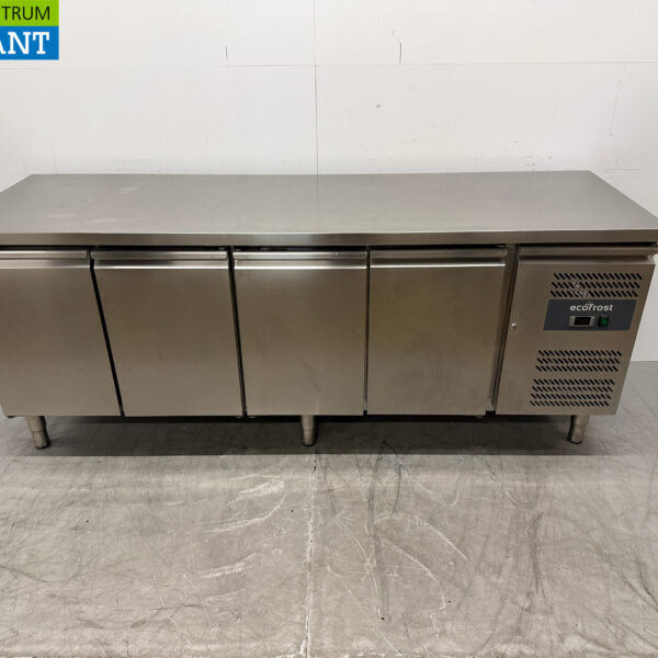 Stainless steel Ecofrost Refrigerated Workbench 4 Doors 223 cm 230V Catering