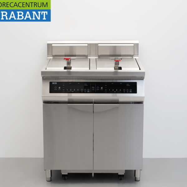 HCB stainless steel Double induction fryer with grease filter system 2 x 20 liters 400V Horeca