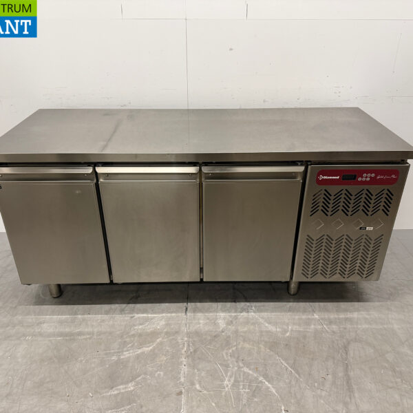 Stainless steel Diamond Refrigerated Workbench 3 Doors 180.5 cm 230V Catering