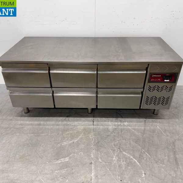 Stainless steel Diamond Substructure Refrigerator 6 Drawers 160 cm 230V Catering