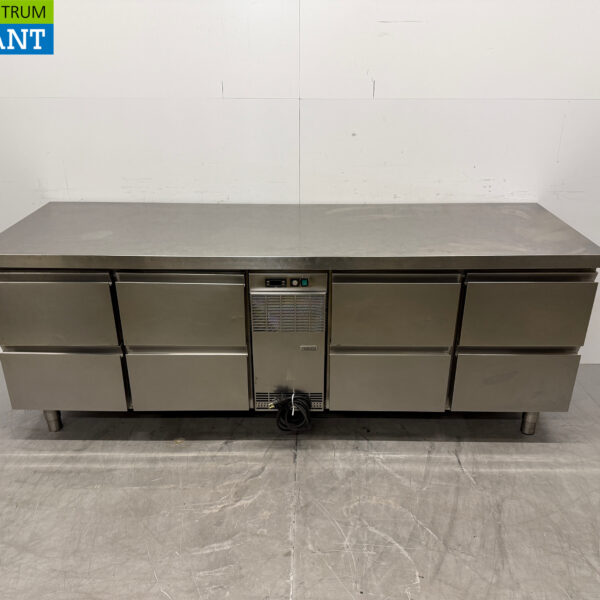 Stainless steel Zanussi Refrigerated Workbench 8 Drawers 224.5 cm 230V Catering