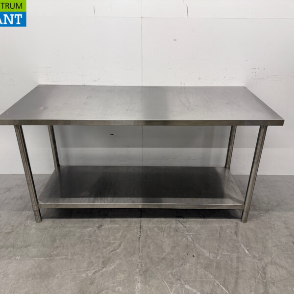 Stainless steel Worktable with undershelf 160 x 70 x 81.5 cm Catering
