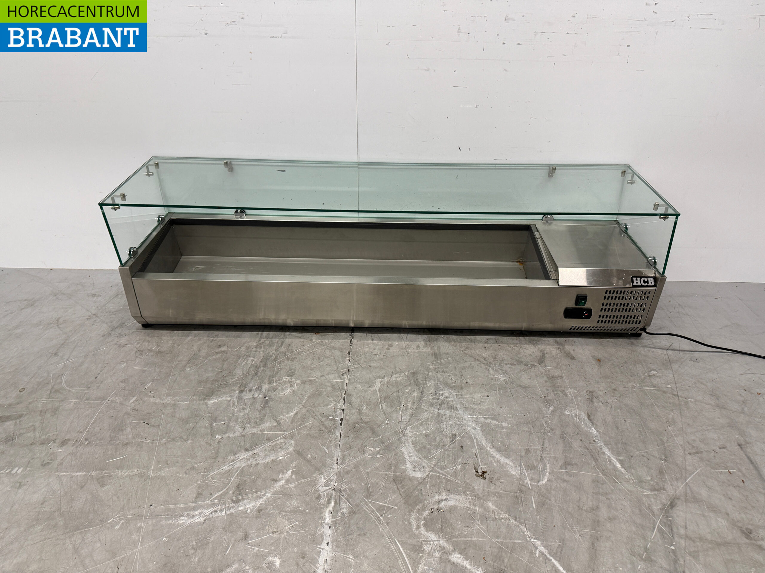 Stainless steel Top-up display case Top-up refrigerated display case saladière 7 x 1/3 GN 160 cm Horeca