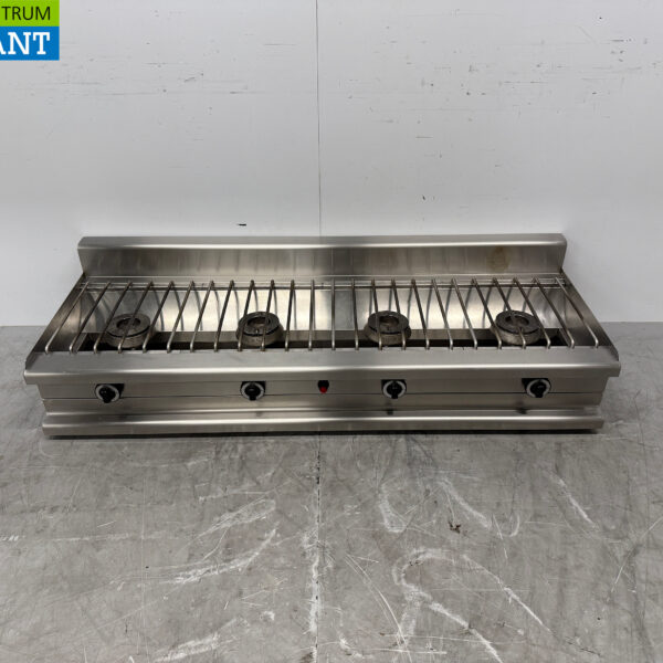Stainless steel Visvardis Pancake Stove 4 burners 4 x 8.5 kW 160 cm Propane Catering