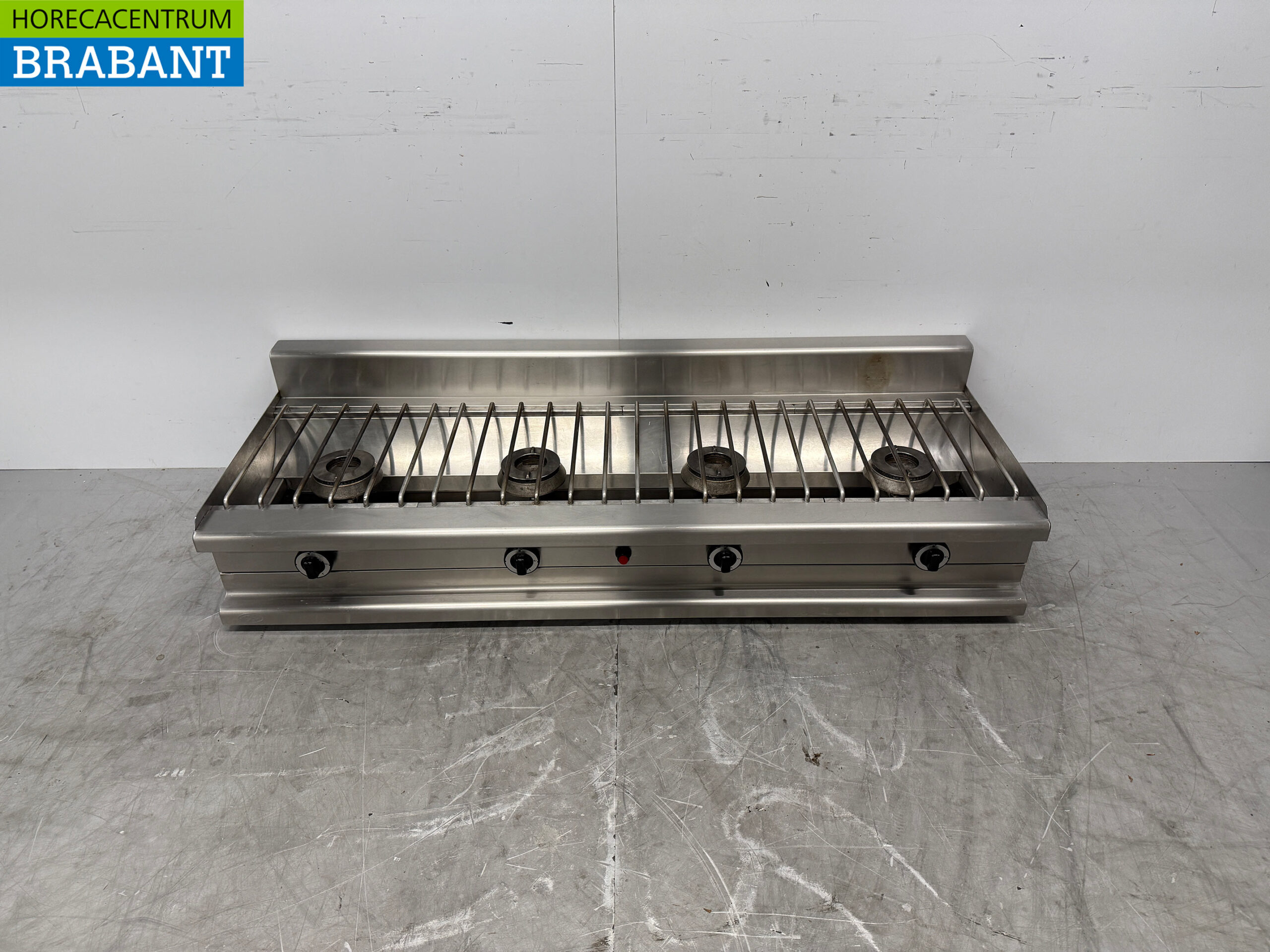 Stainless steel Visvardis Pancake Stove 4 burners 4 x 8.5 kW 160 cm Propane Catering