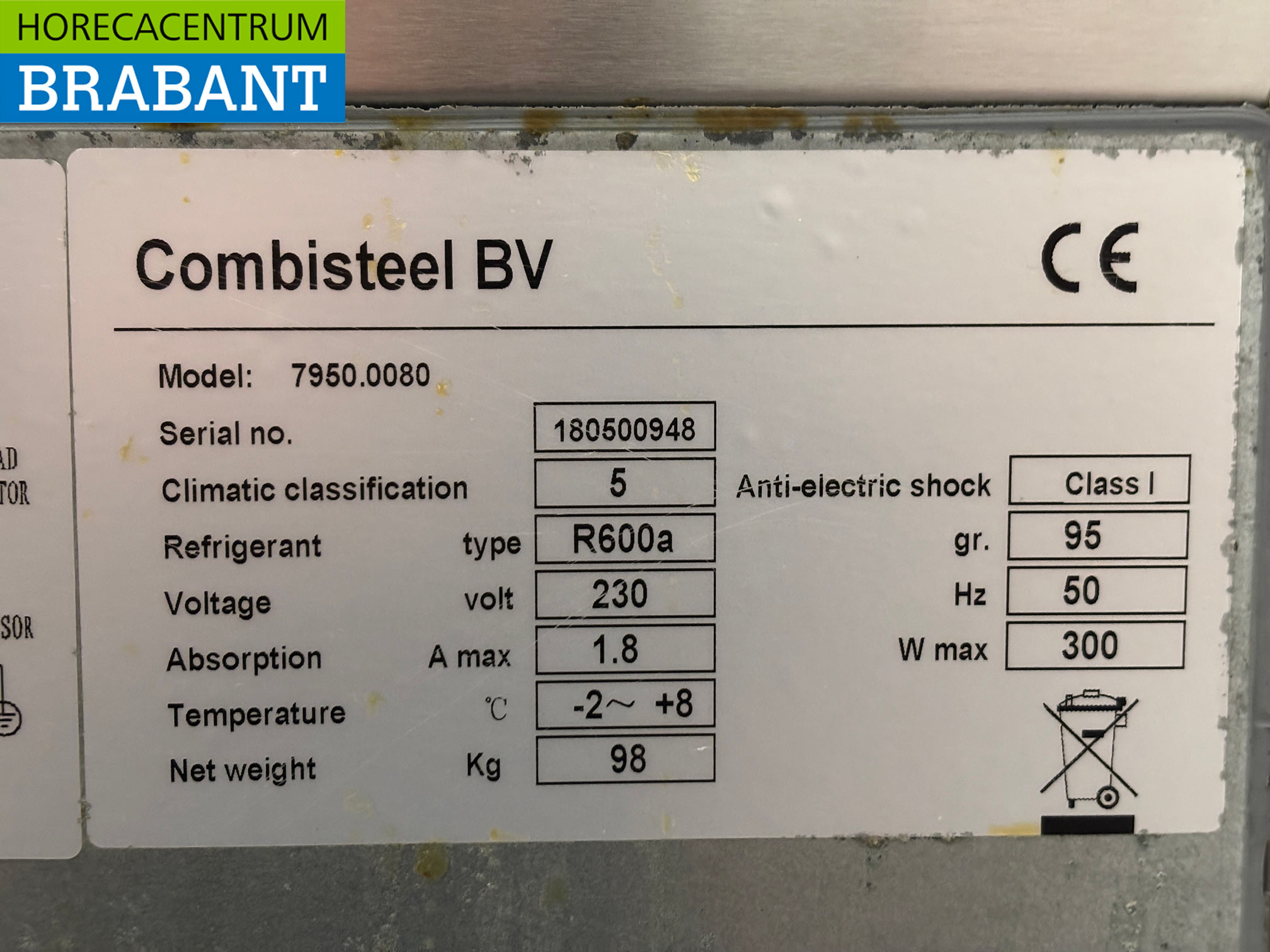 Stainless steel Combisteel Refrigerated Workbench 2 Doors 136 cm 230V Horeca - Image 5