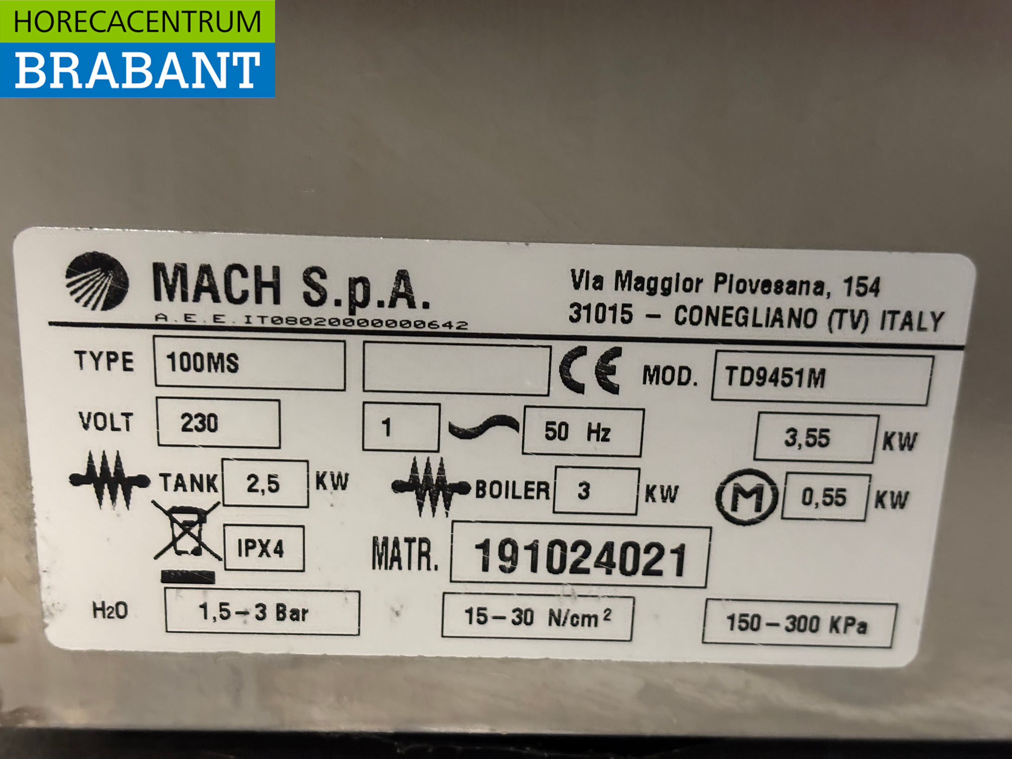Stainless steel Mach 100MS Dishwasher 230V Catering - Image 6