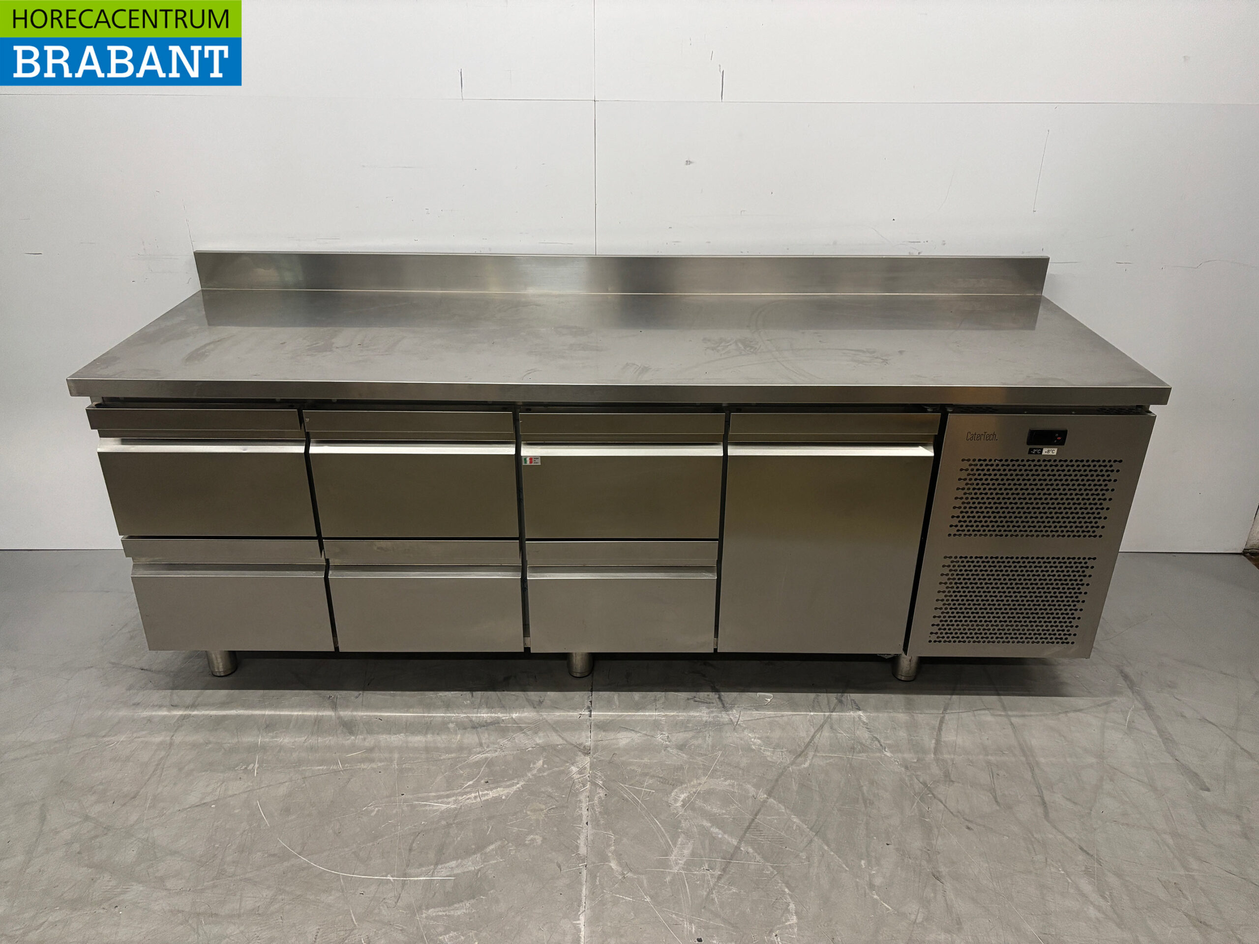 Stainless steel Desco Refrigerated Workbench 6 drawers 1 door 225 cm 230V Horeca