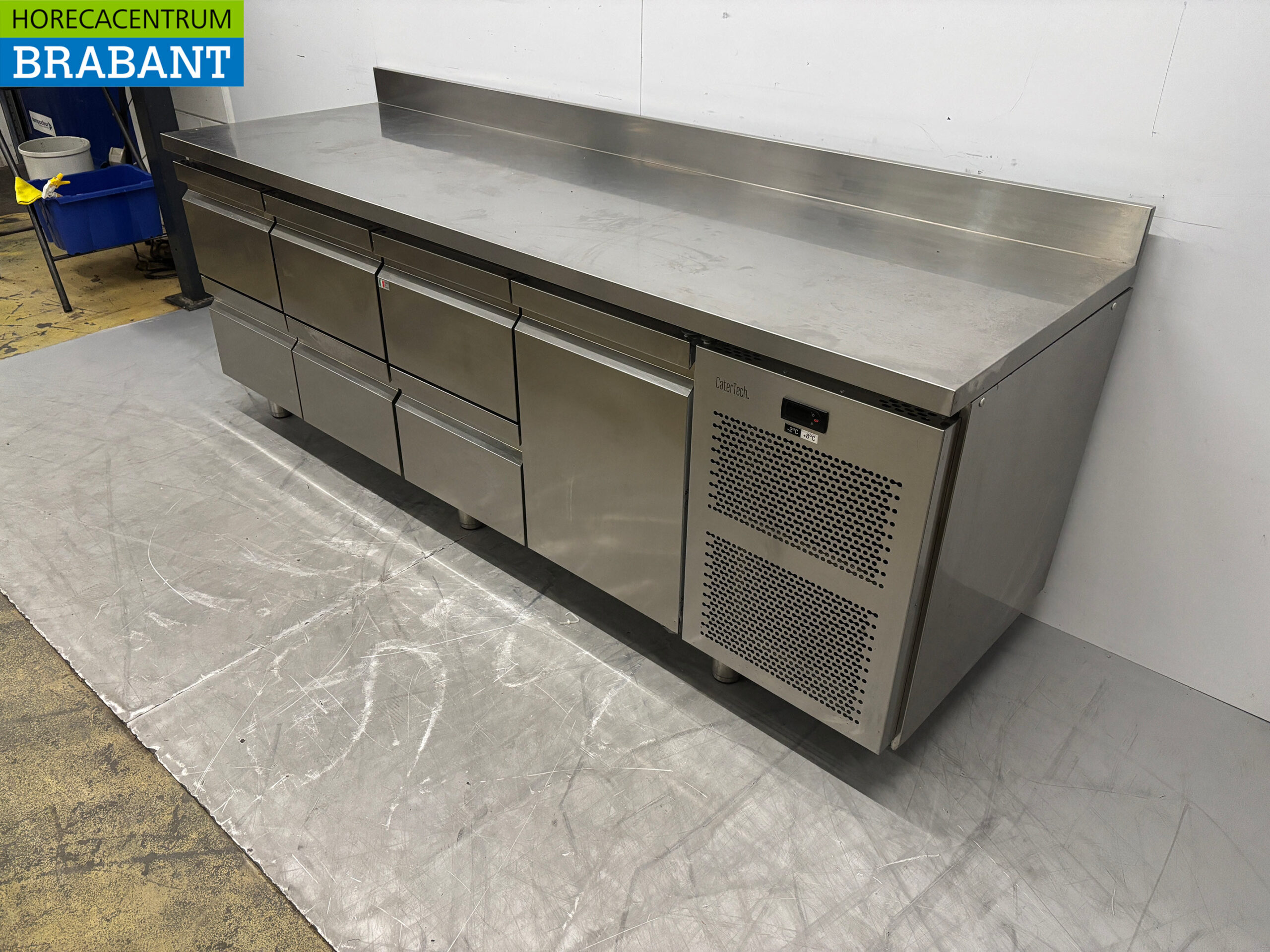Stainless steel Desco Refrigerated Workbench 6 drawers 1 door 225 cm 230V Horeca - Image 2