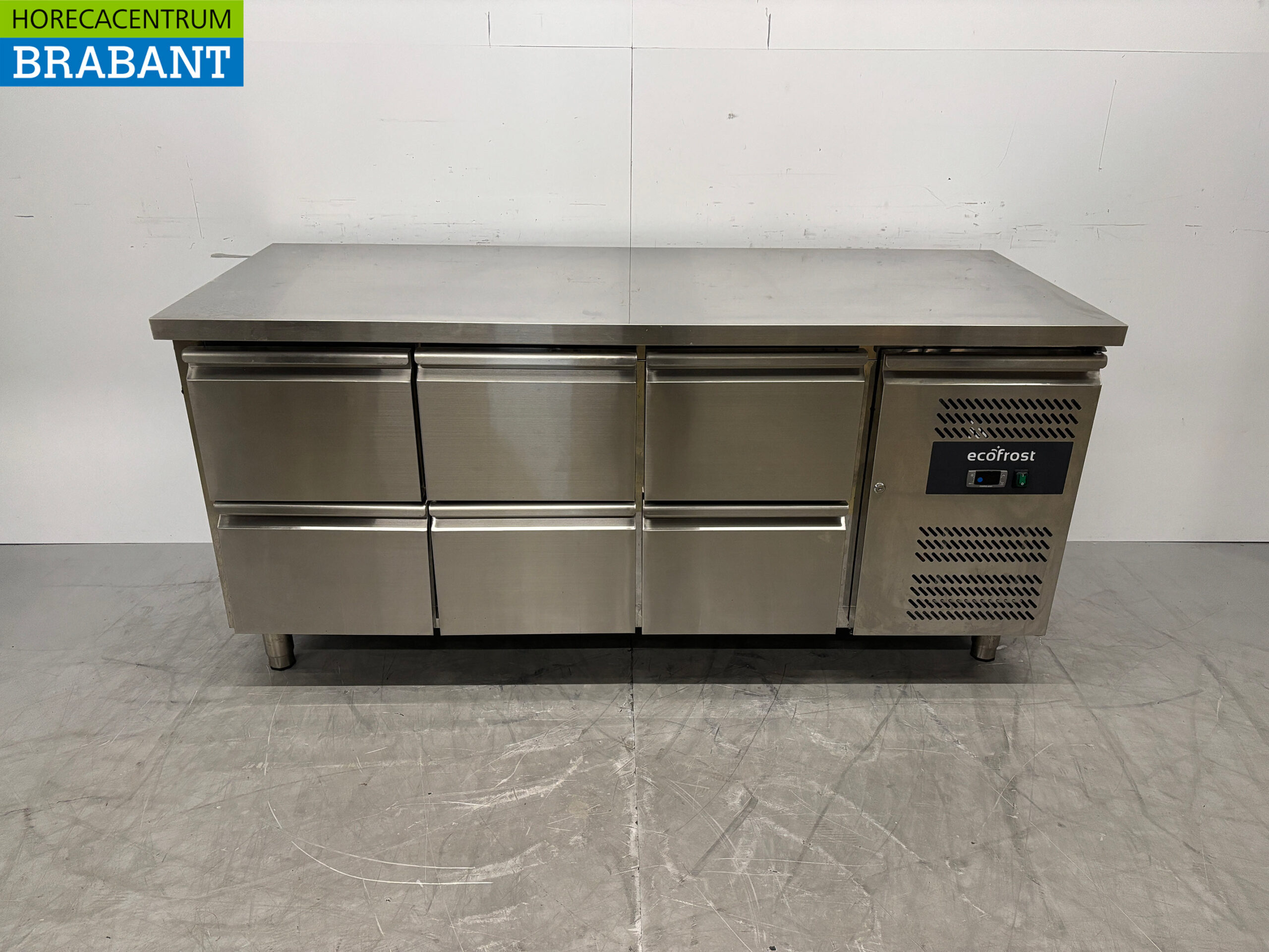 Stainless steel Ecofrost Refrigerated Workbench 6 drawers 179 cm 230V Catering