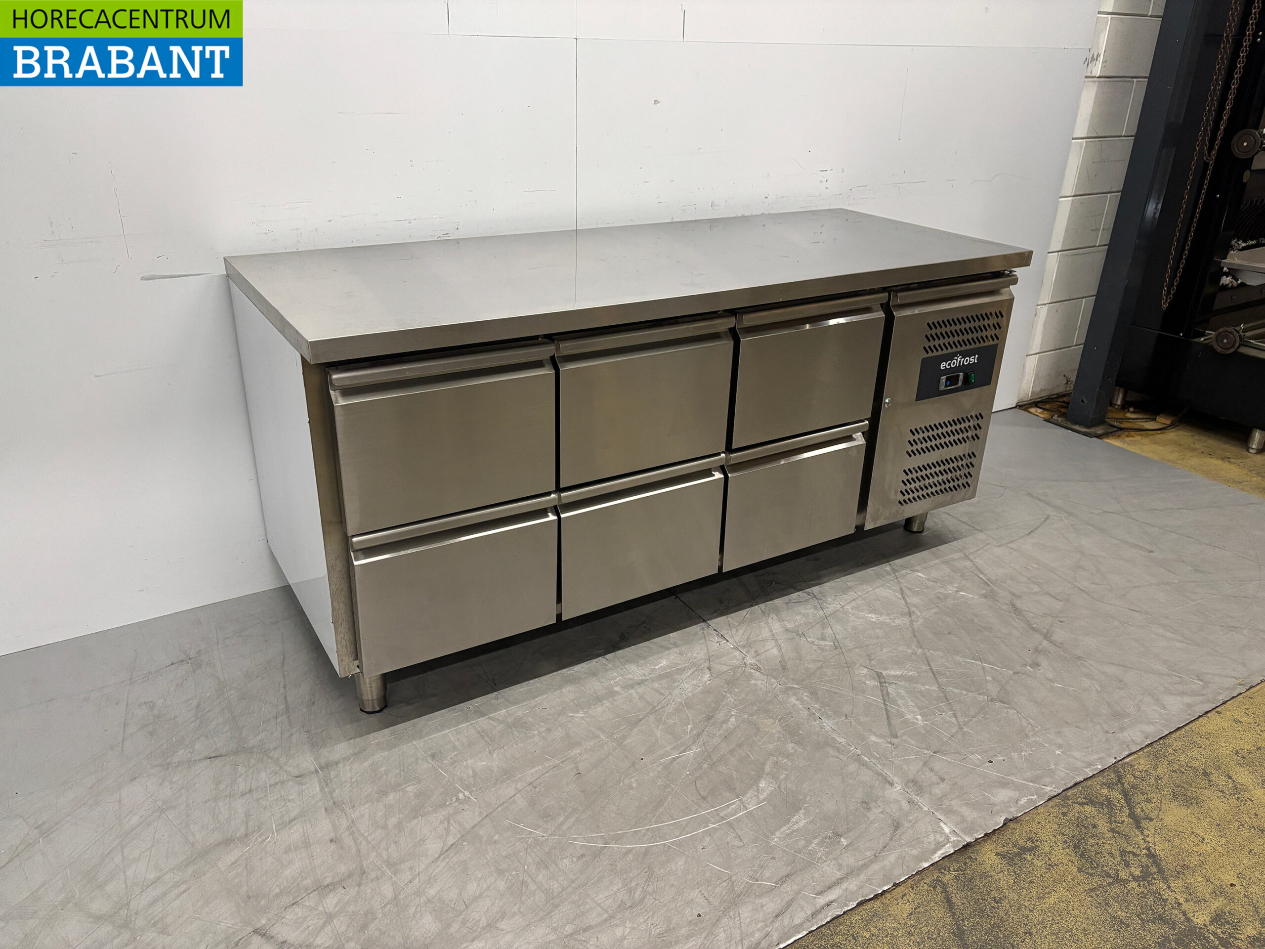 Stainless steel Ecofrost Refrigerated Workbench 6 drawers 179 cm 230V Catering - Image 3
