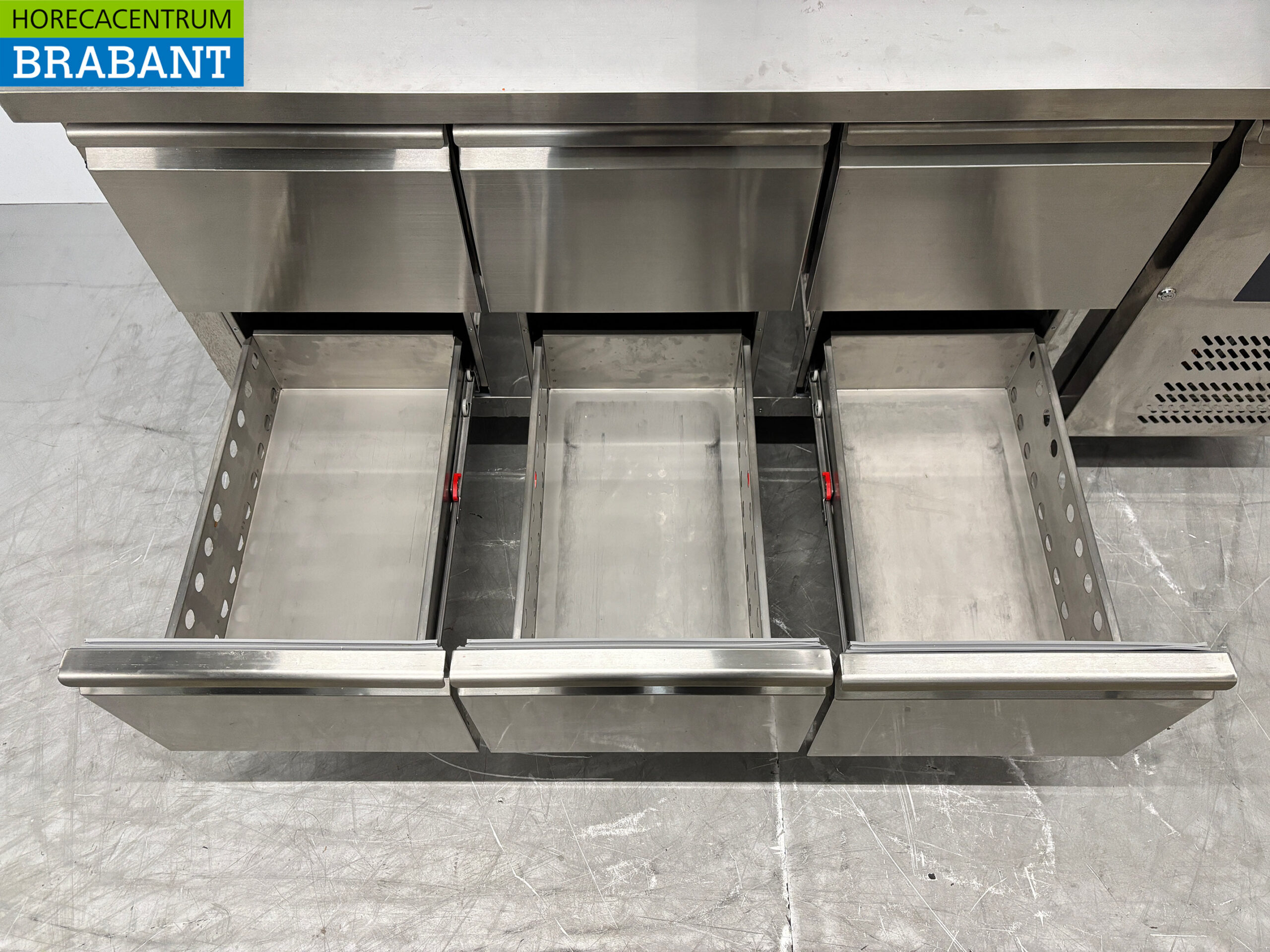 Stainless steel Ecofrost Refrigerated Workbench 6 drawers 179 cm 230V Catering - Image 4