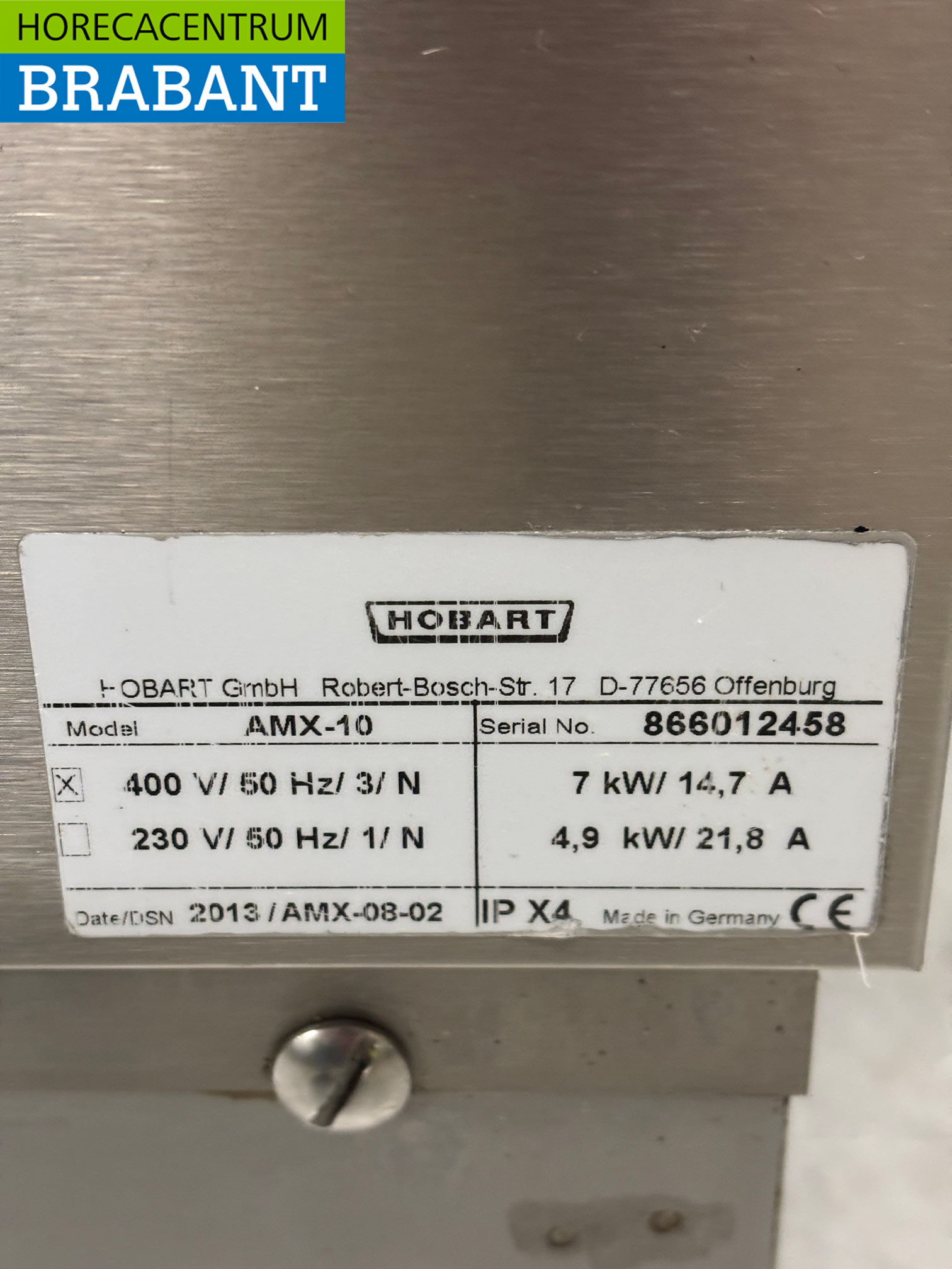 Stainless steel Hobart AMX-10 Sliding dishwasher with drain pump 400V Catering - Image 7