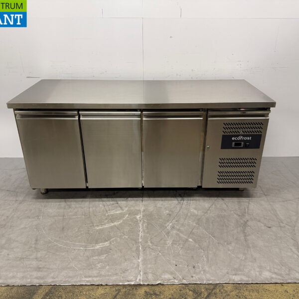 Stainless steel Ecofrost Refrigerated Workbench 3 Doors 179.5 cm 230V Catering