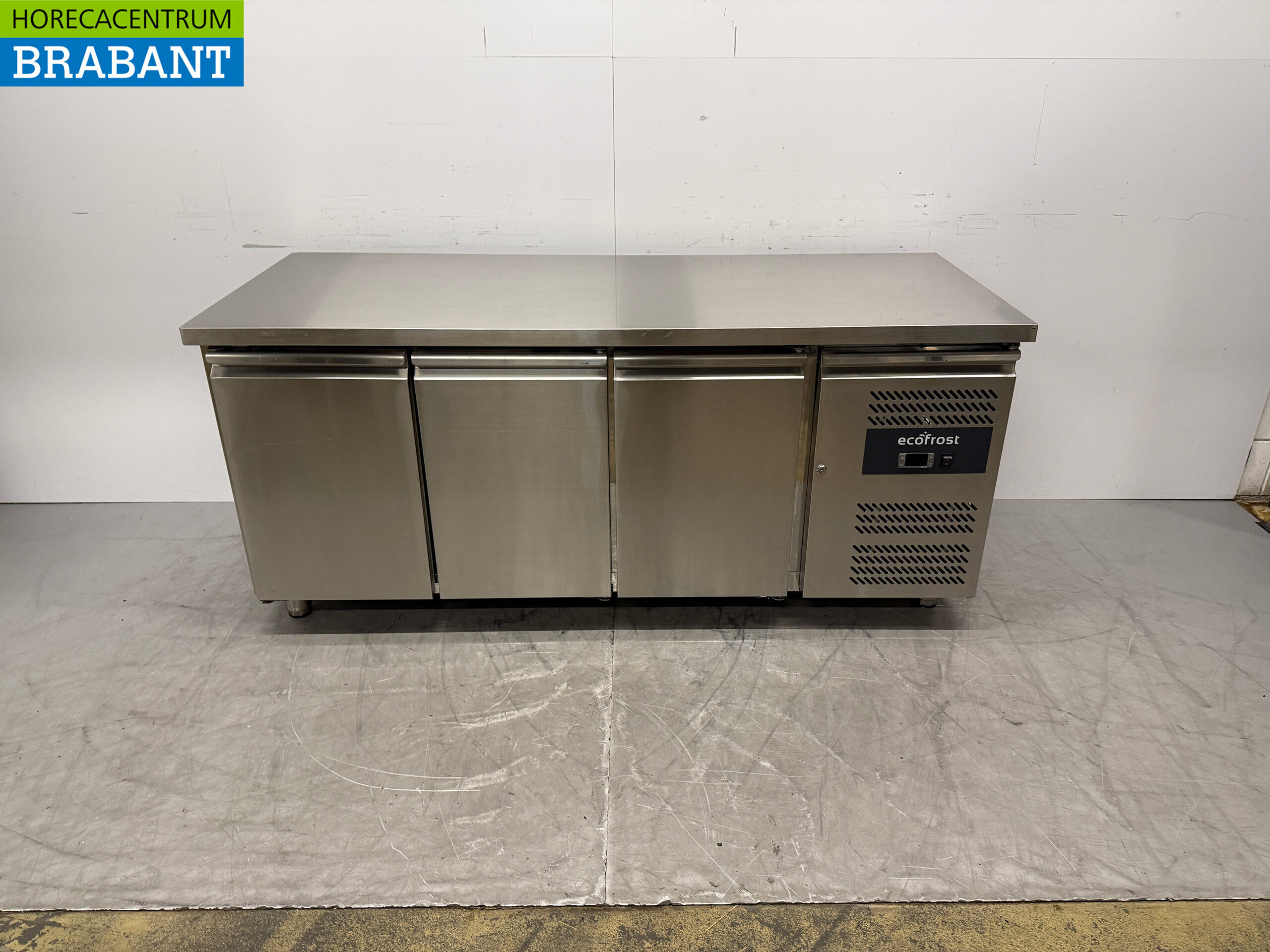 Stainless steel Ecofrost Refrigerated Workbench 3 Doors 179.5 cm 230V Catering