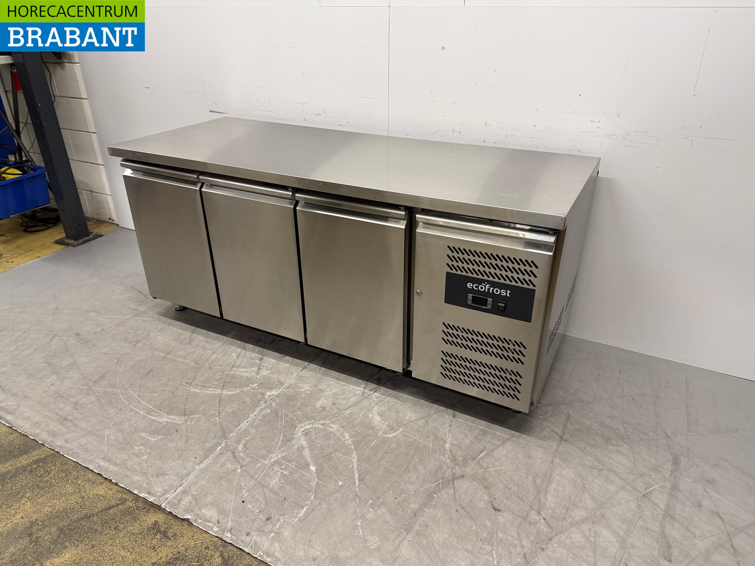 Stainless steel Ecofrost Refrigerated Workbench 3 Doors 179.5 cm 230V Catering - Image 2