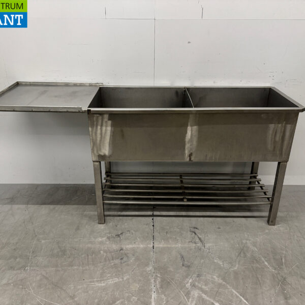 Stainless steel Sink Table Double Sinks 188 x 57 x 88 cm Catering