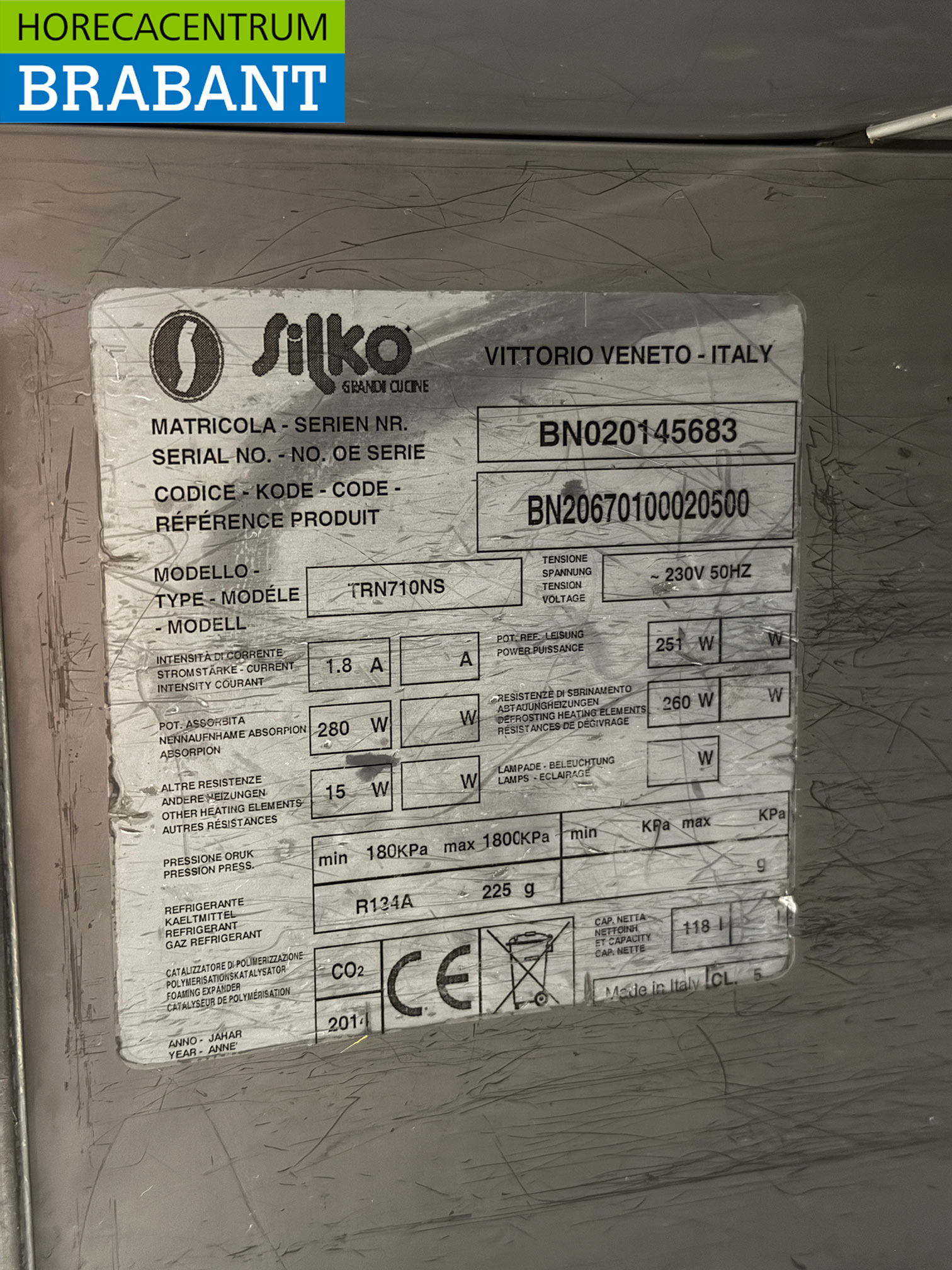 Stainless steel Silko Refrigerated Workbench 1 Door 76 cm 230V Horeca - Image 5