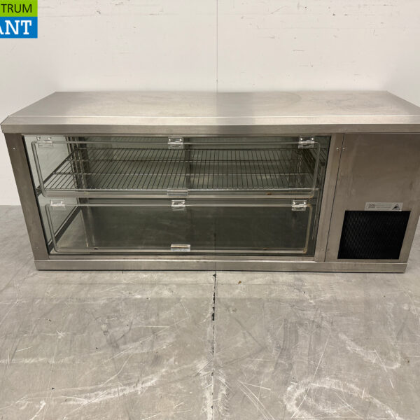 Stainless steel Gamko Refrigerated Display Case 2 Flaps 131 cm 230V Catering