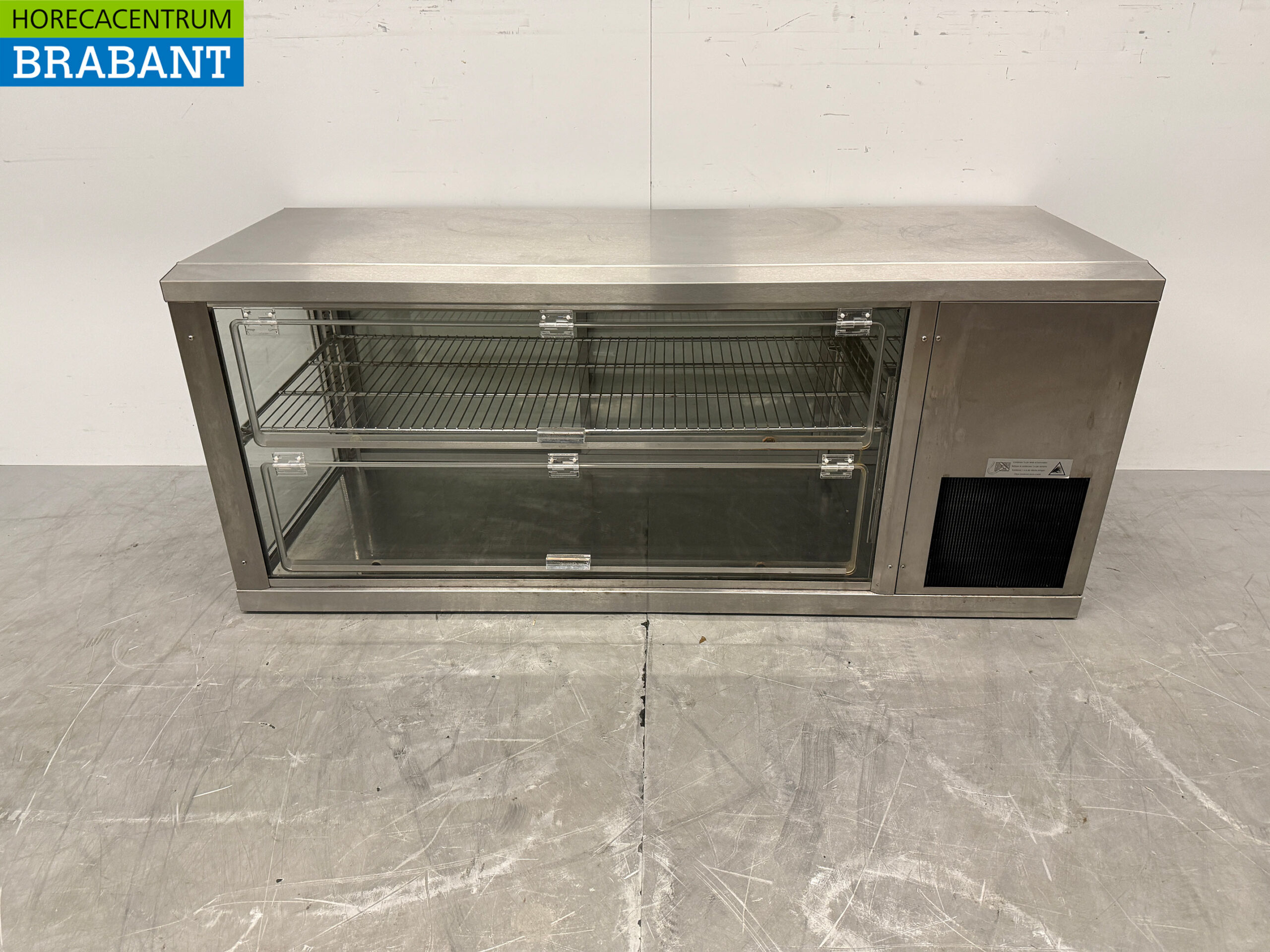 Stainless steel Gamko Refrigerated Display Case 2 Flaps 131 cm 230V Catering
