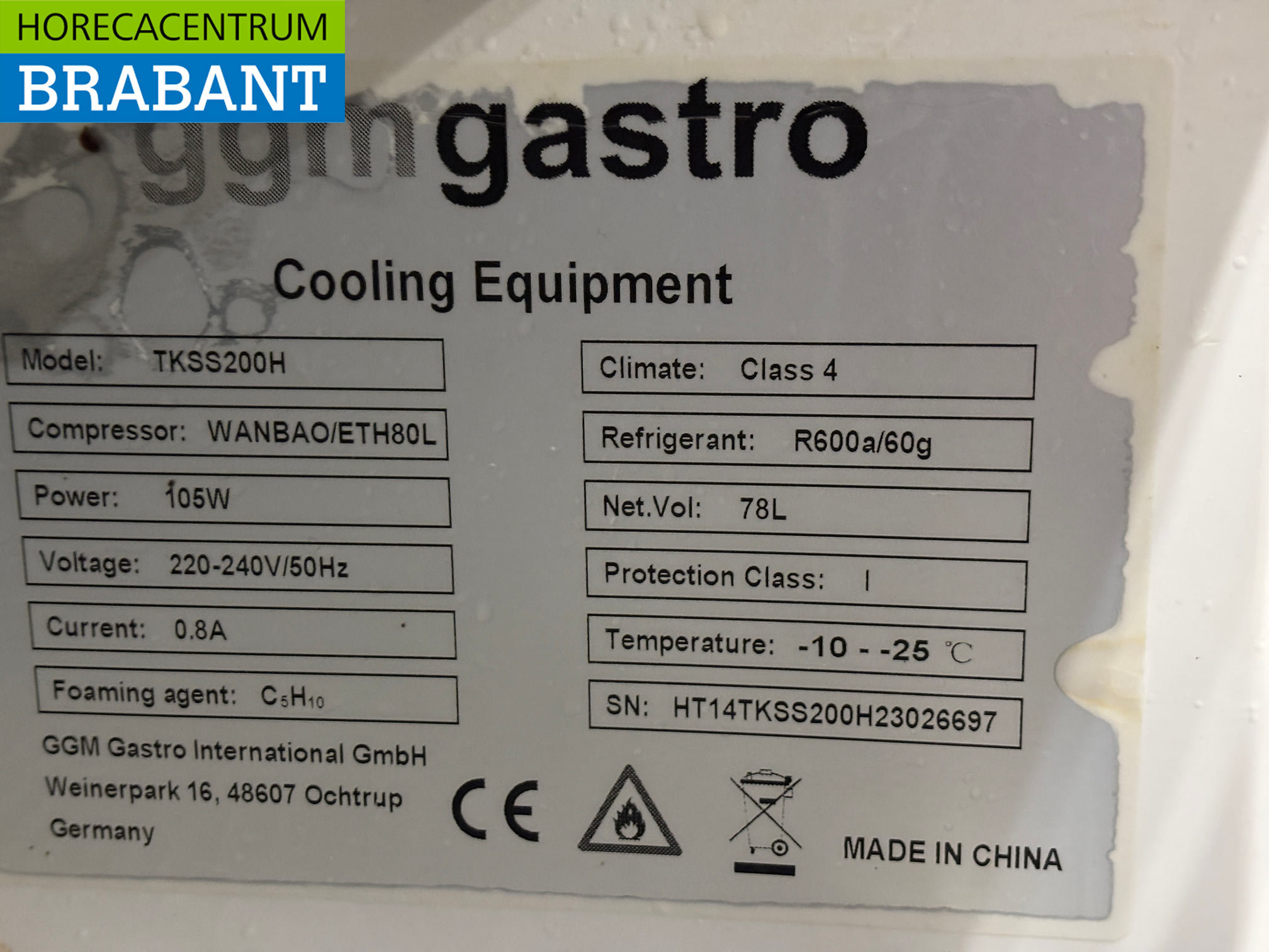 Stainless steel Freezer Freezer cabinet 78 liters 230V Horeca - Image 6