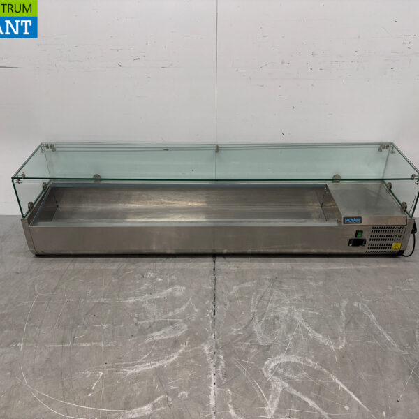 Stainless steel Polar Top mounted display case Top mounted refrigerated display case saladière 8 x 1/3 GN 180 cm Horeca