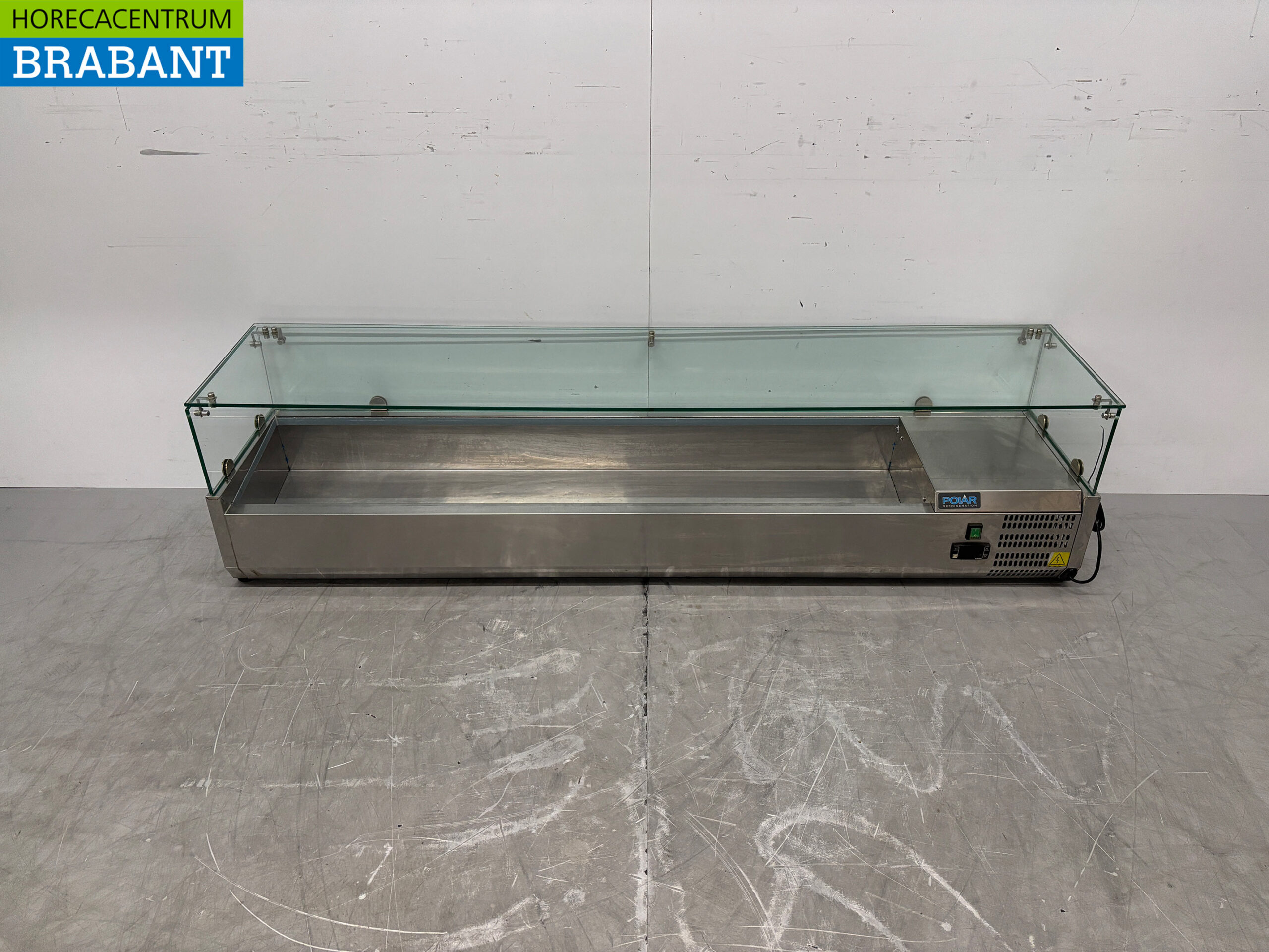 Stainless steel Polar Top mounted display case Top mounted refrigerated display case saladière 8 x 1/3 GN 180 cm Horeca