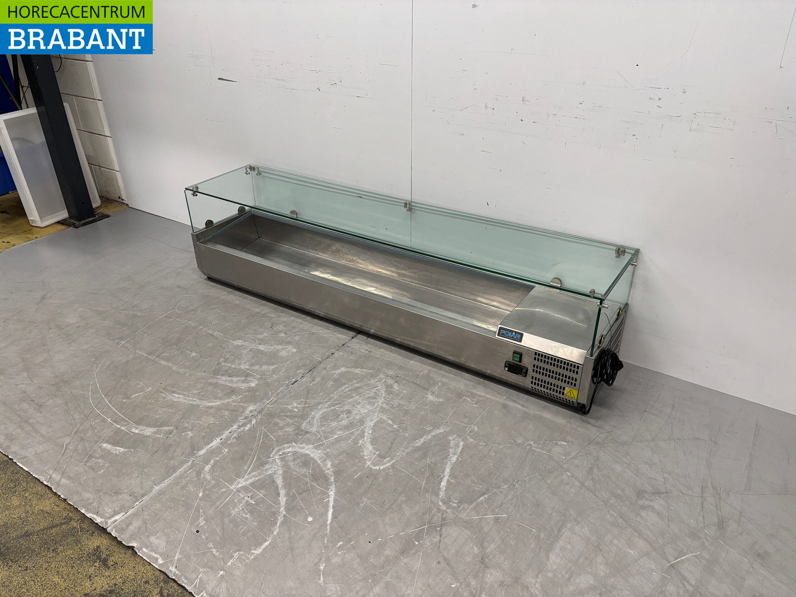 Stainless steel Polar Top mounted display case Top mounted refrigerated display case saladière 8 x 1/3 GN 180 cm Horeca - Image 2