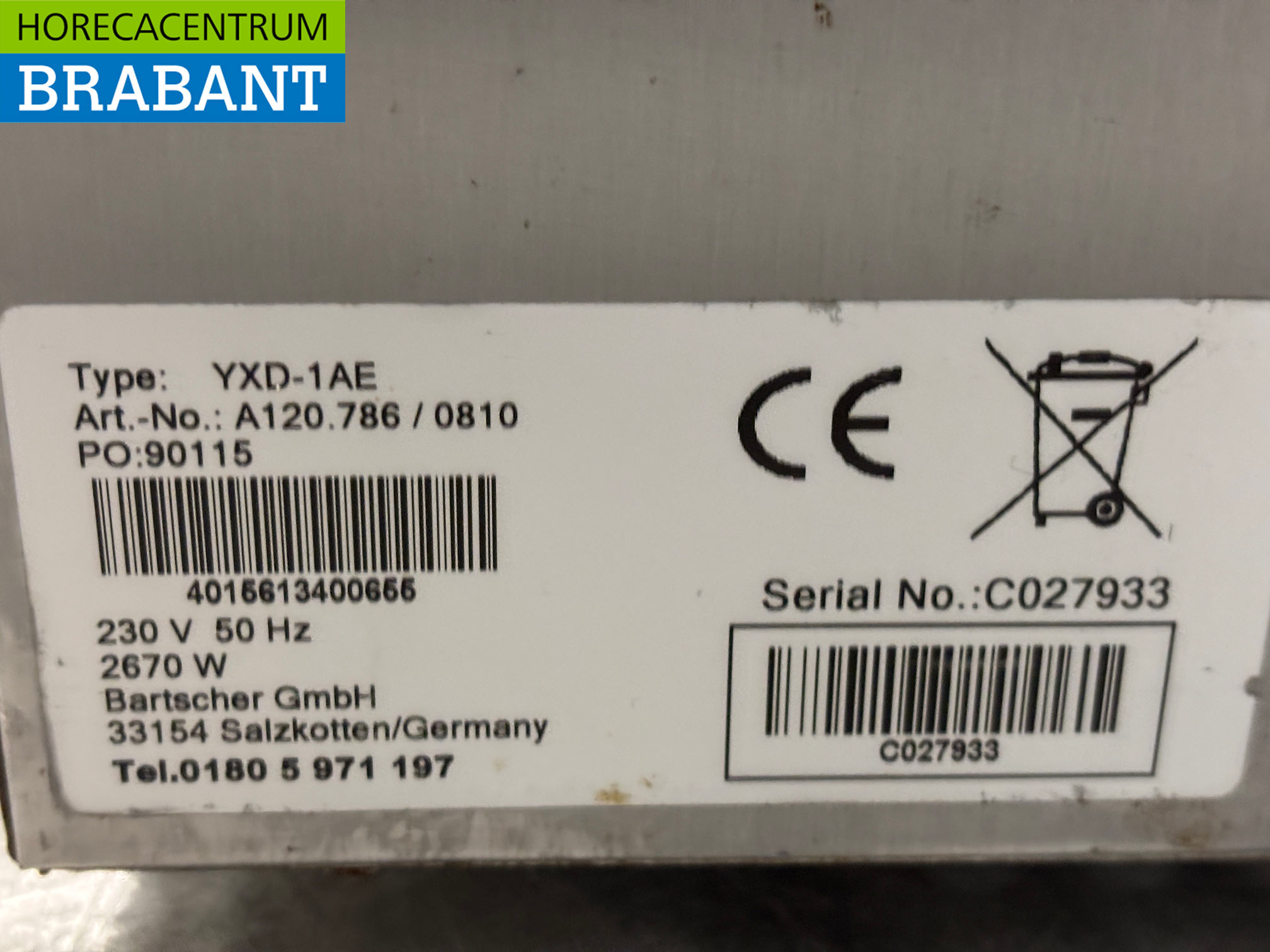 Stainless steel Bartscher Hot air oven 4 x 44,5/33 cm 230V Horeca - Image 5