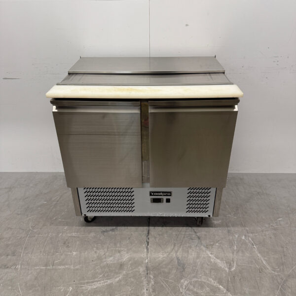 Stainless steel Coolpro Mobile Saladette Refrigerated Workbench 2 Doors 90.5 cm 230V Horeca