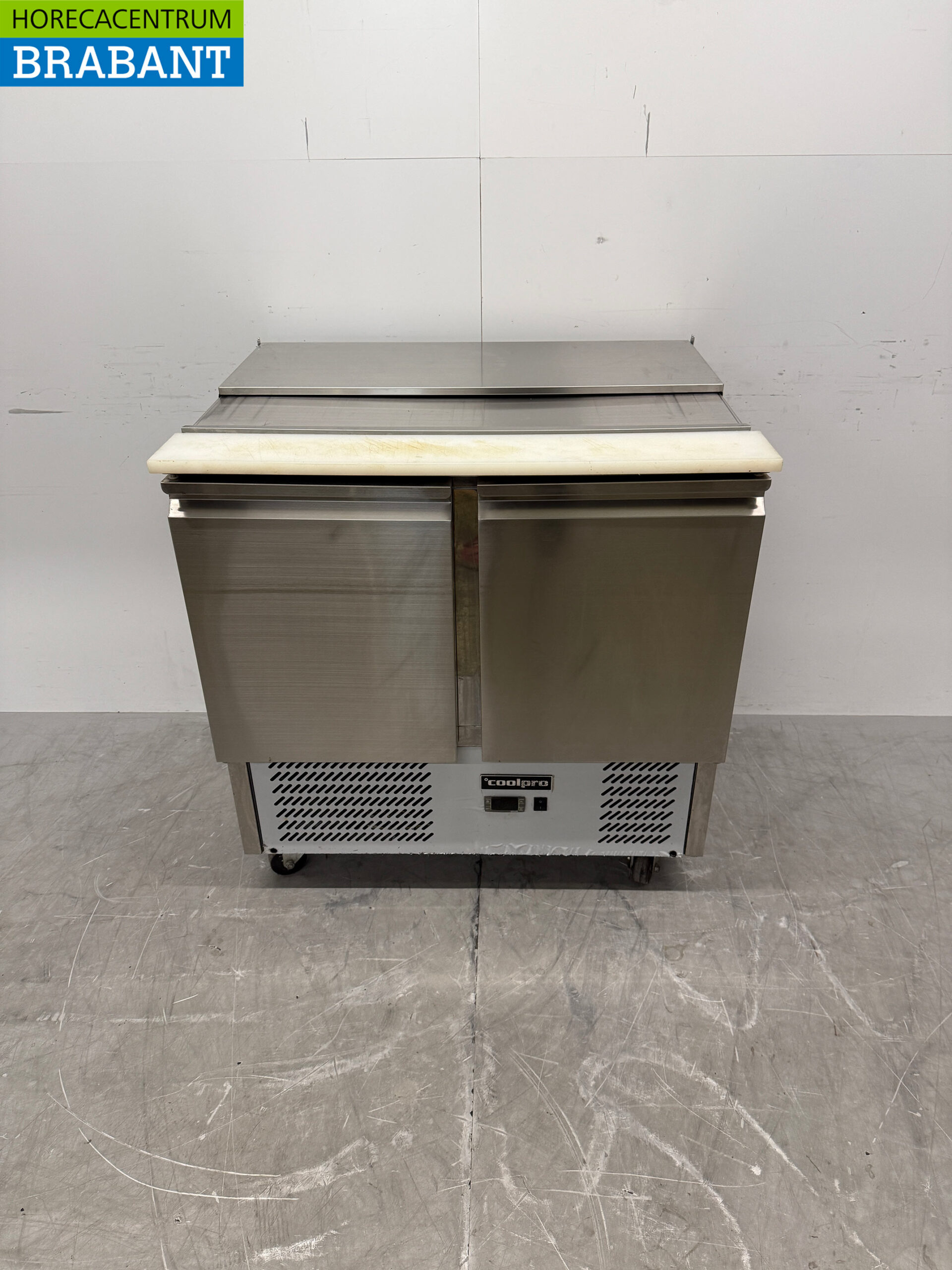 Stainless steel Coolpro Mobile Saladette Refrigerated Workbench 2 Doors 90.5 cm 230V Horeca
