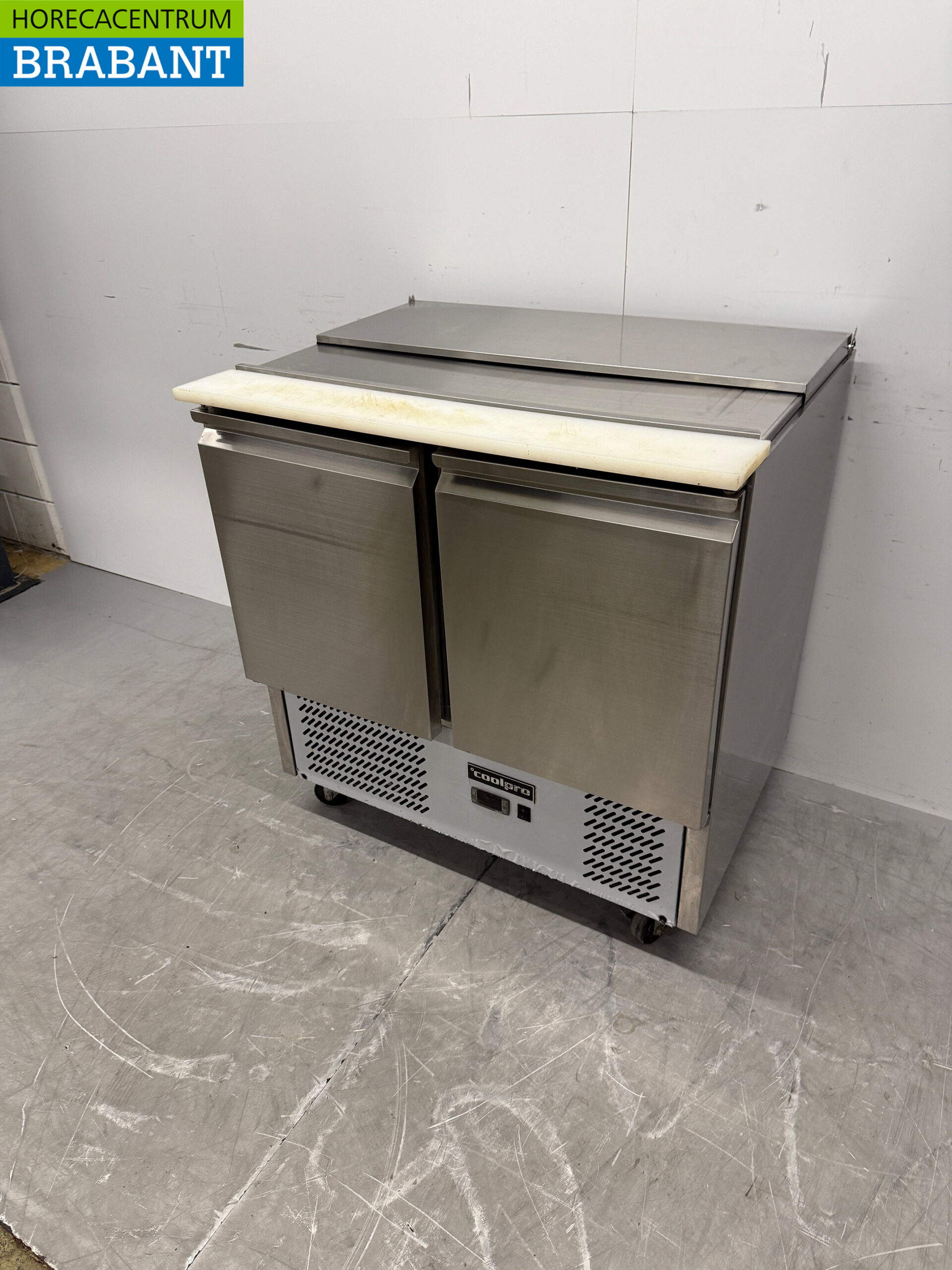 Stainless steel Coolpro Mobile Saladette Refrigerated Workbench 2 Doors 90.5 cm 230V Horeca - Image 2