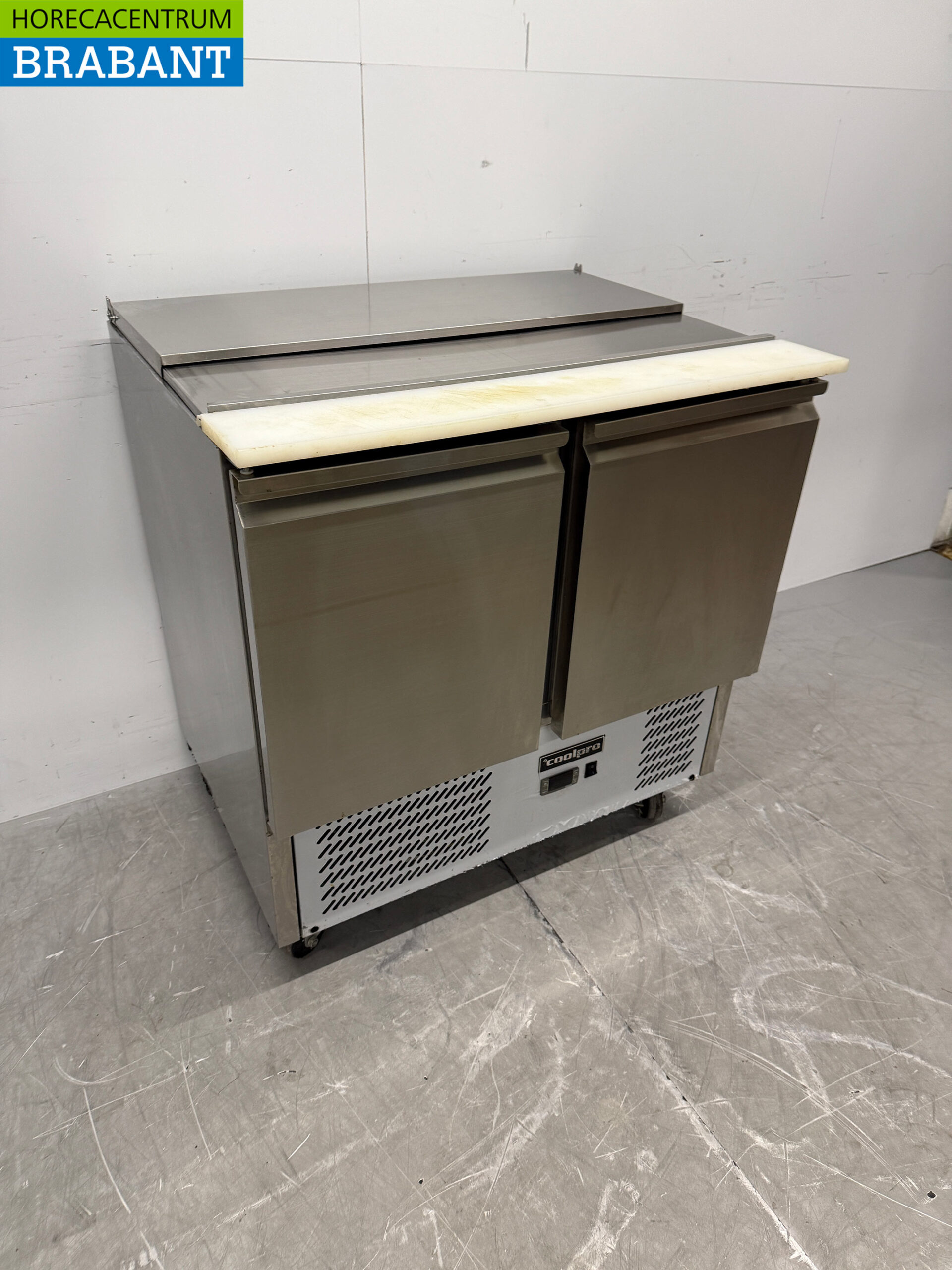 Stainless steel Coolpro Mobile Saladette Refrigerated Workbench 2 Doors 90.5 cm 230V Horeca - Image 3