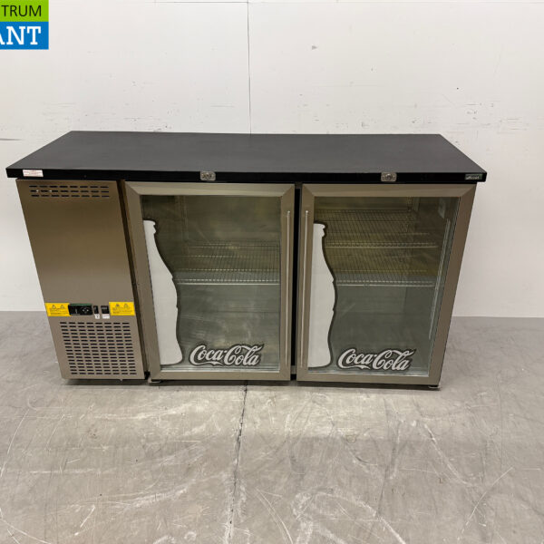 Stainless steel Efficold Bar Refrigerator 2 Glass Folding Doors 146 cm 230V Catering