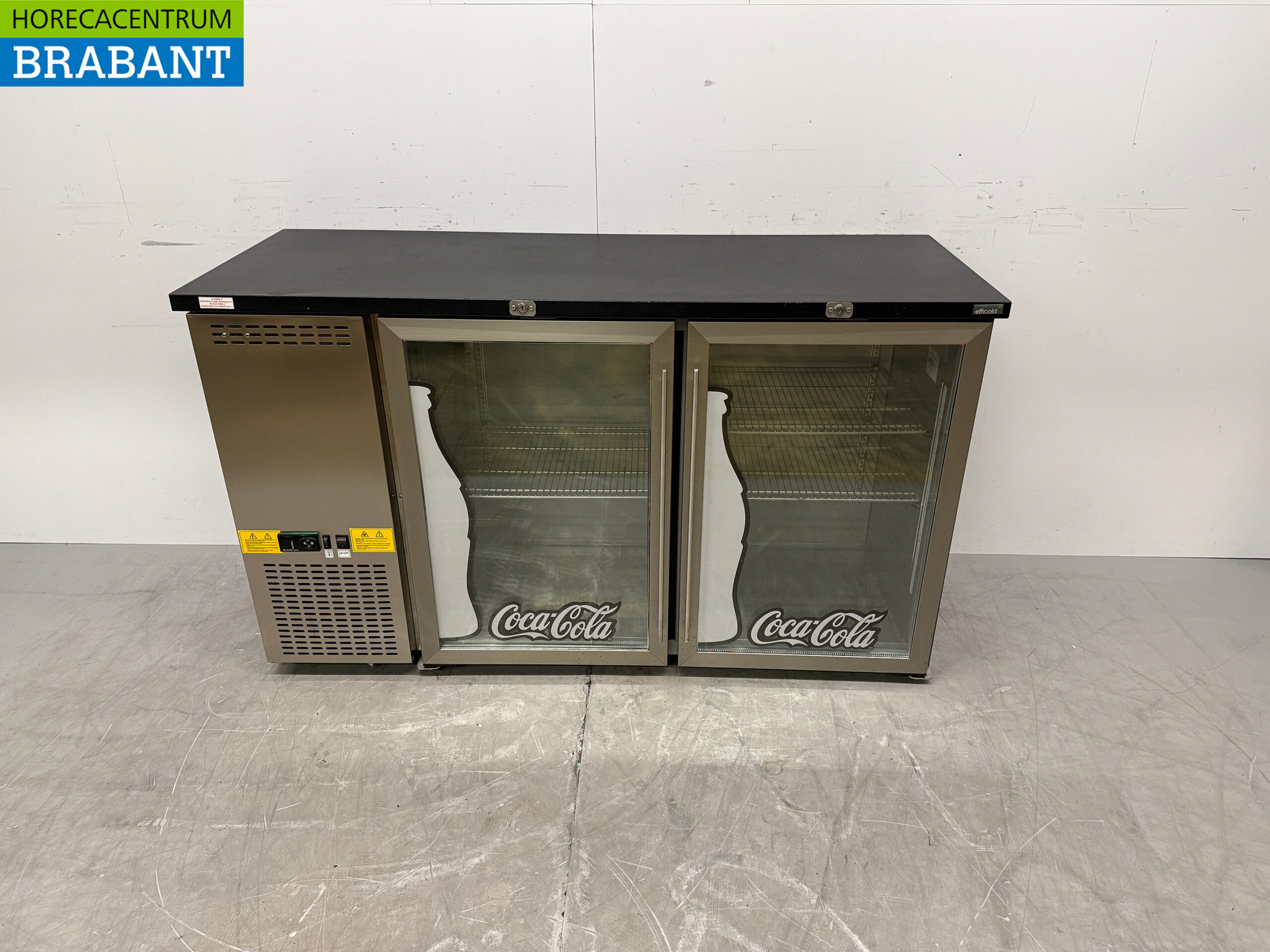 Stainless steel Efficold Bar Refrigerator 2 Glass Folding Doors 146 cm 230V Catering
