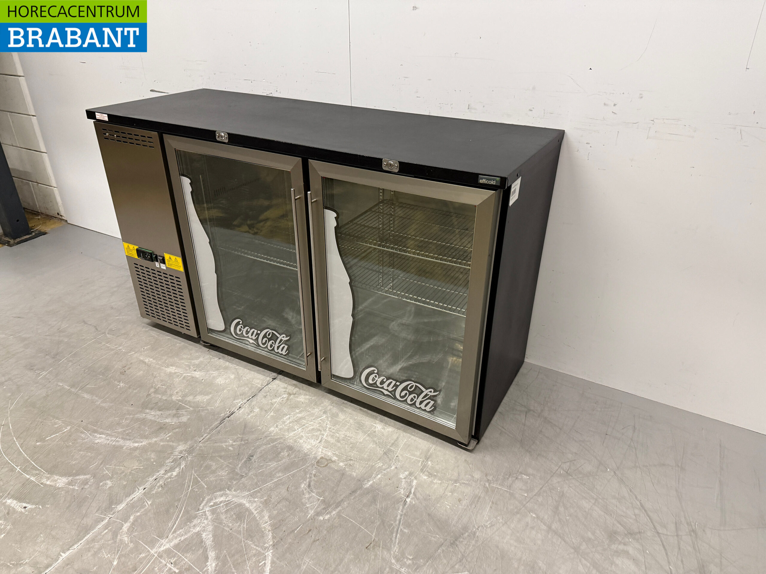 Stainless steel Efficold Bar Refrigerator 2 Glass Folding Doors 146 cm 230V Catering - Image 2