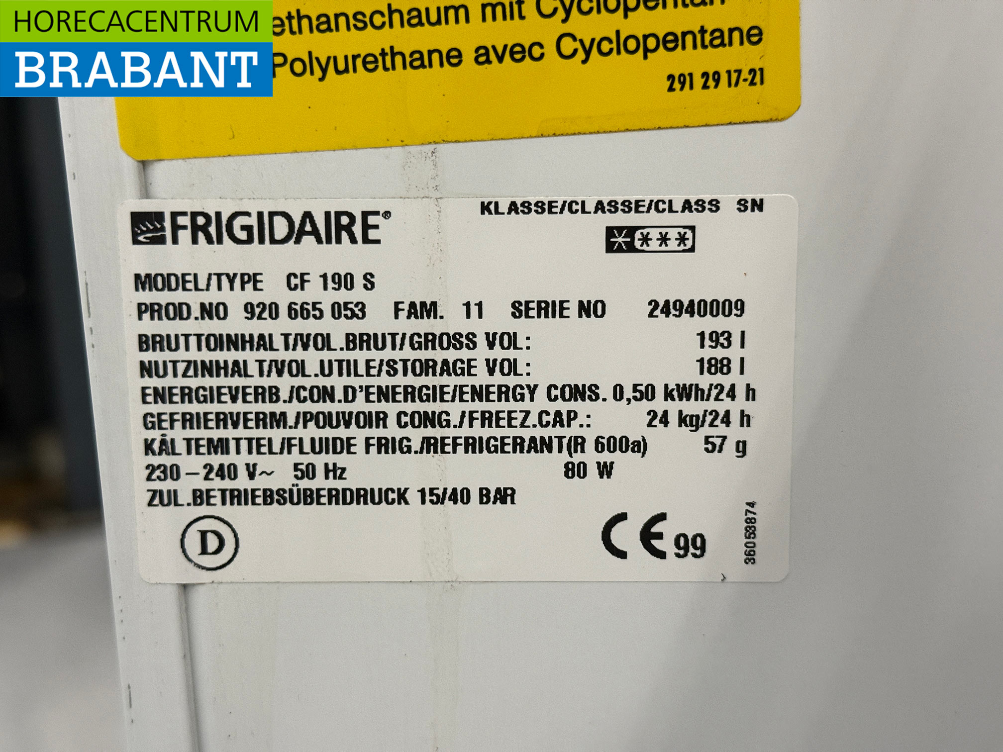Frigidaire Freezer Chest Freezer 193 liters 230V Horeca - Image 6