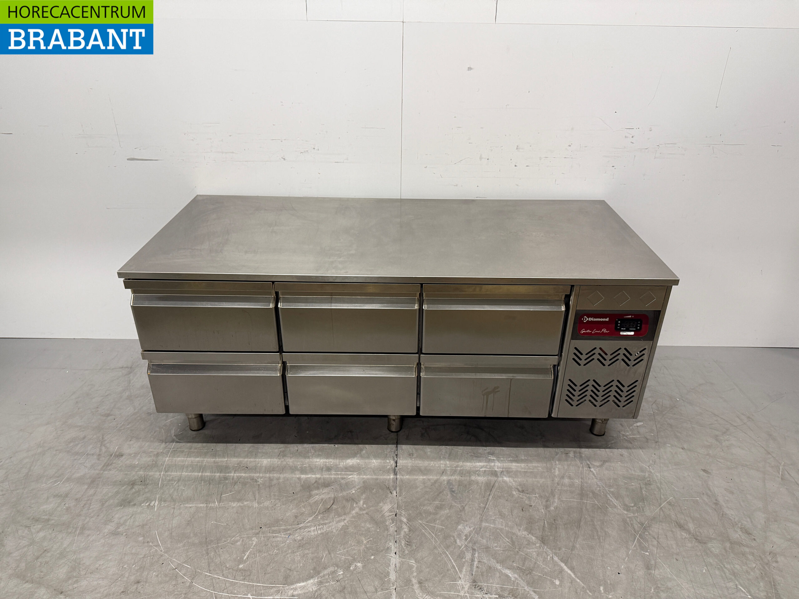 Stainless steel Diamond Substructure Refrigerator 6 drawers 160 cm 230V Catering