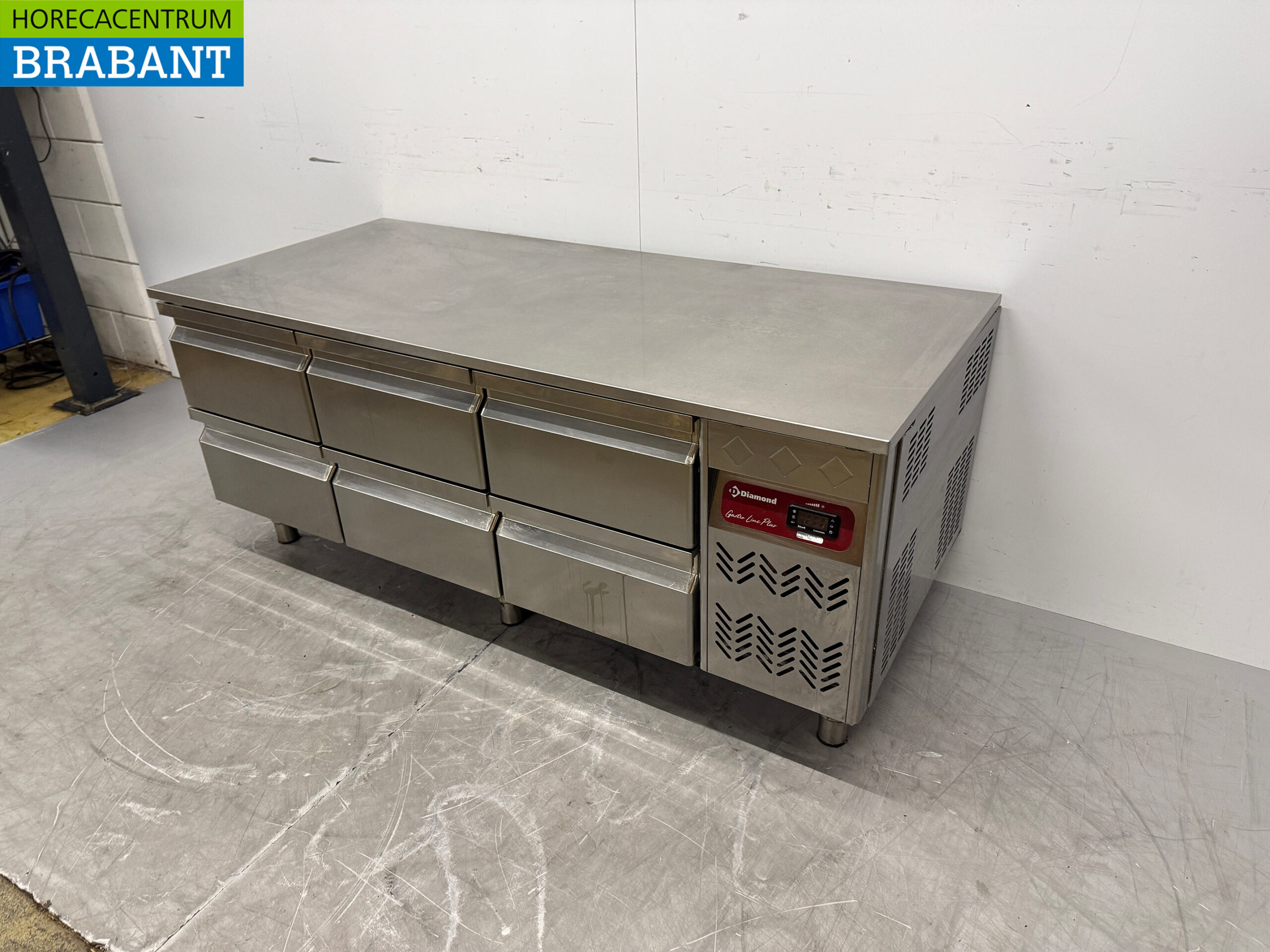 Stainless steel Diamond Substructure Refrigerator 6 drawers 160 cm 230V Catering - Image 2