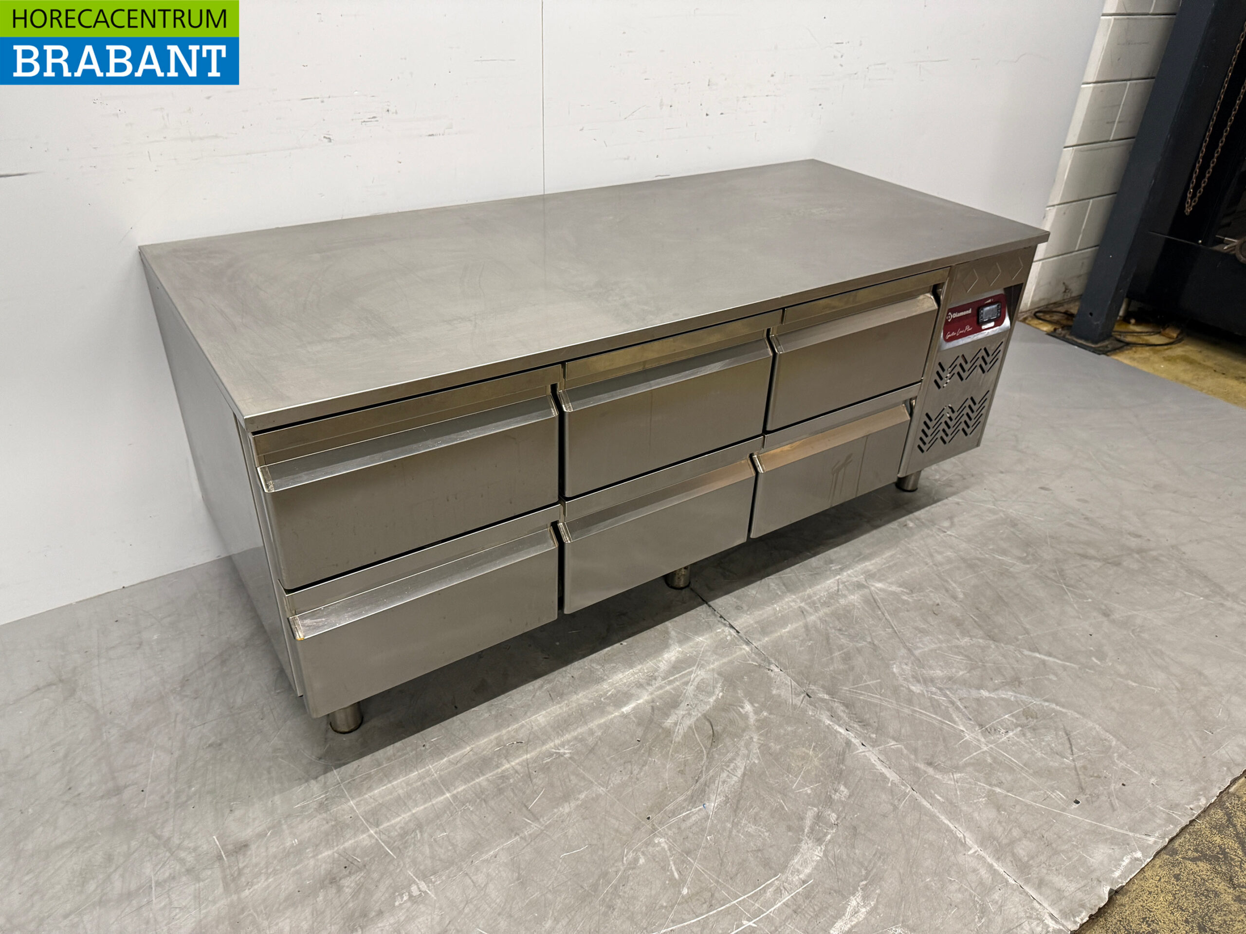 Stainless steel Diamond Substructure Refrigerator 6 drawers 160 cm 230V Catering - Image 3