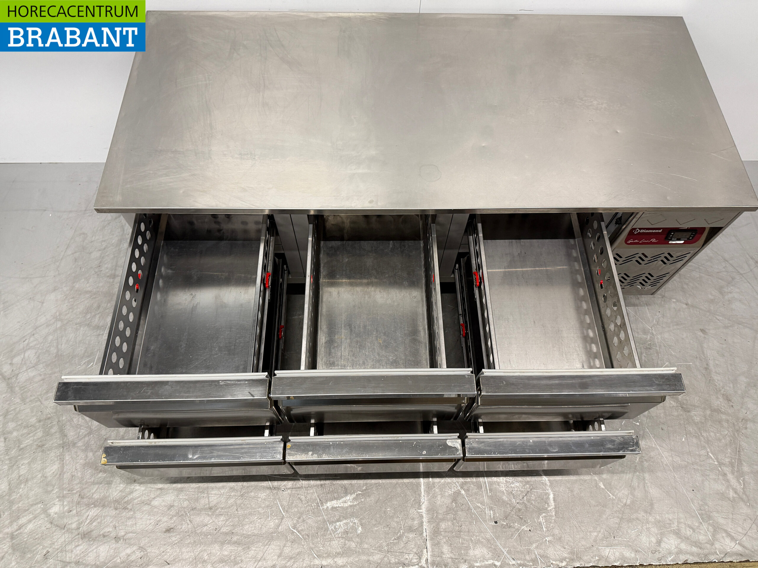 Stainless steel Diamond Substructure Refrigerator 6 drawers 160 cm 230V Catering - Image 4