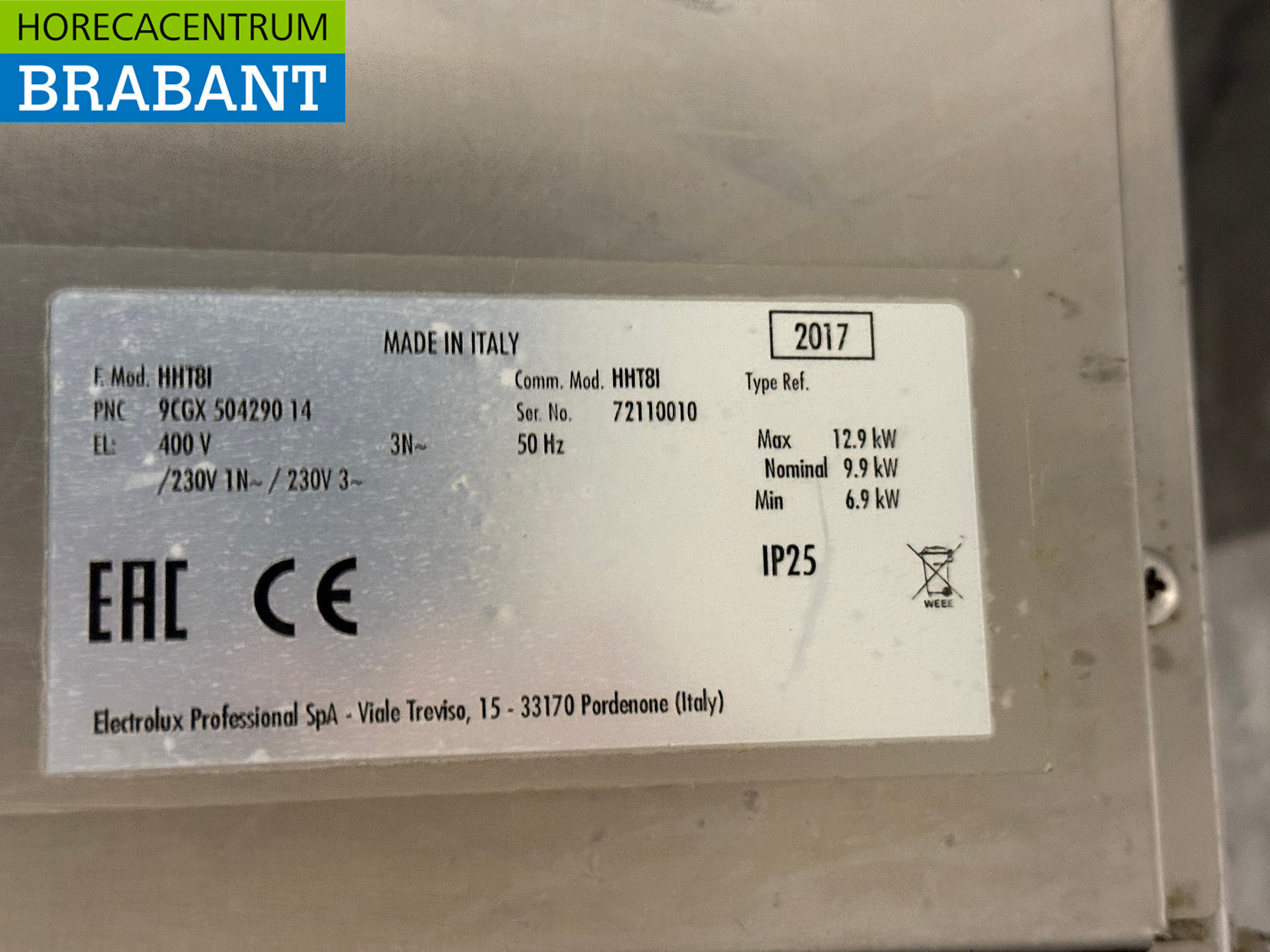 Stainless steel Zanussi HHT8 Sliding dishwasher with drain pump 400V Catering - Image 6