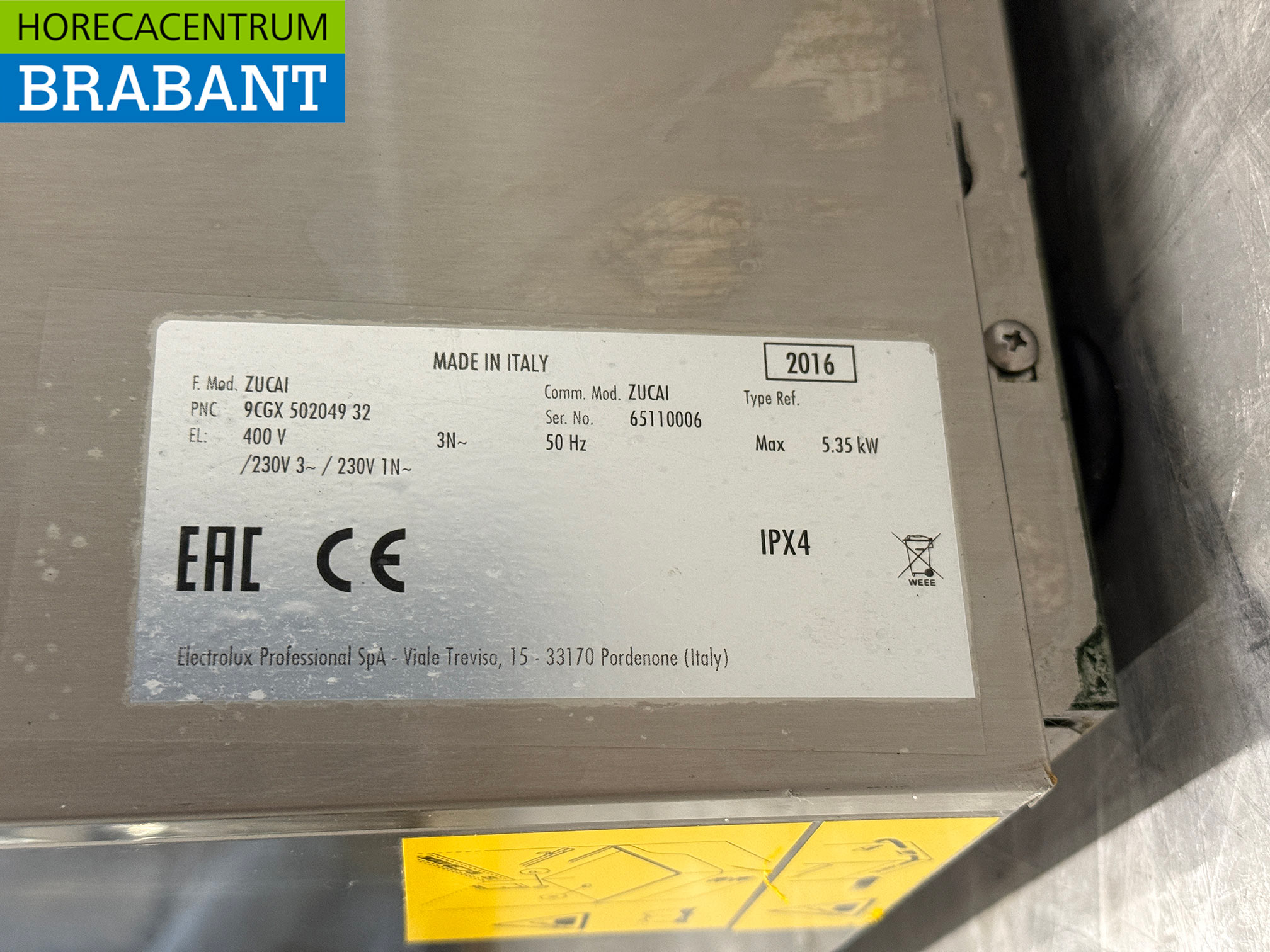 Stainless steel Zanussi Zucai Dishwasher 400V Catering - Image 6