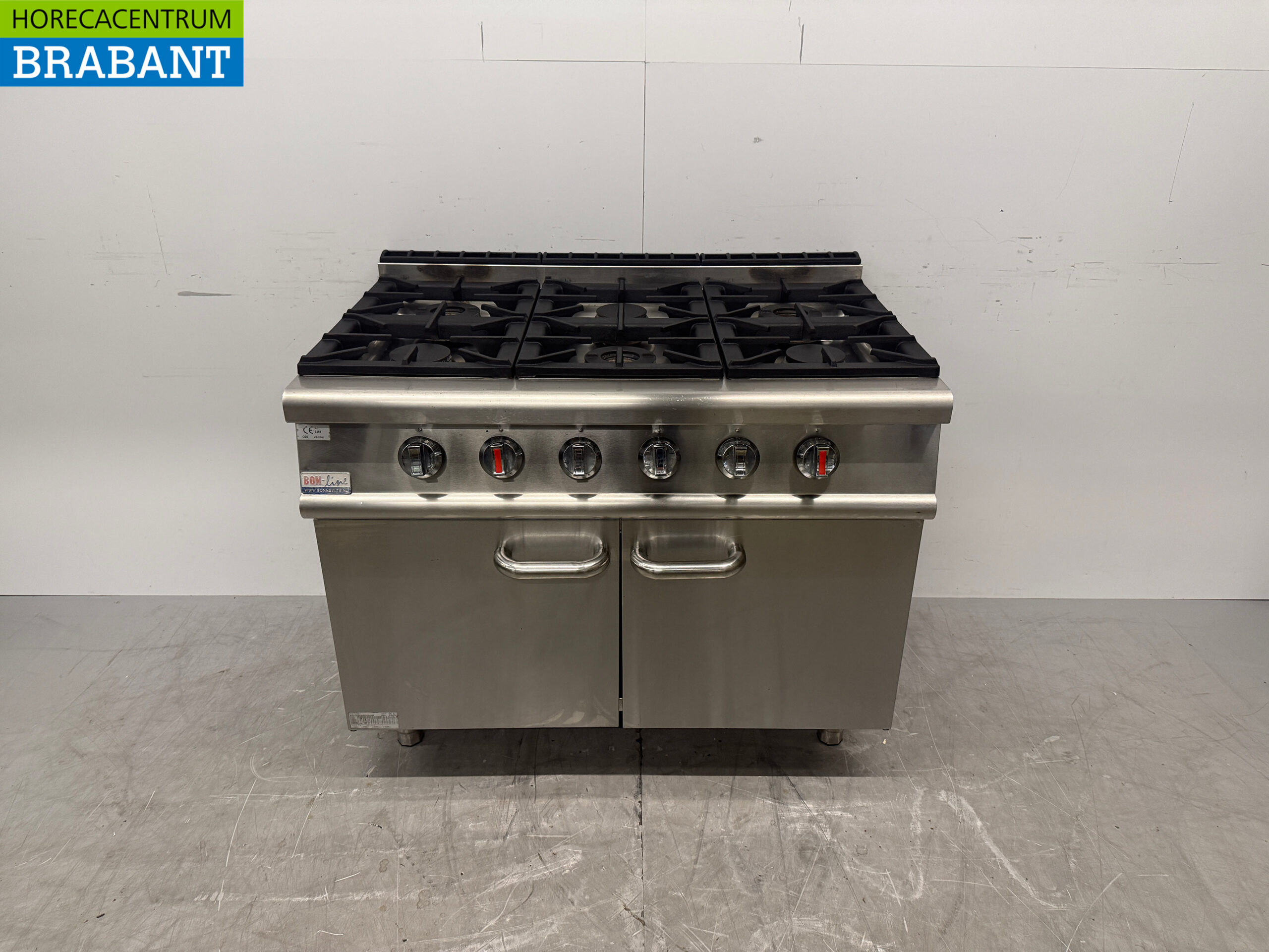 Stainless steel Bon-Line 6 Stove 105 cm GAS Horeca
