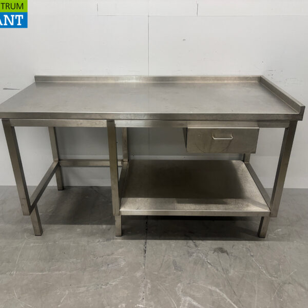 Stainless steel Worktable with drawer 160 x 70 x 87.5 Catering