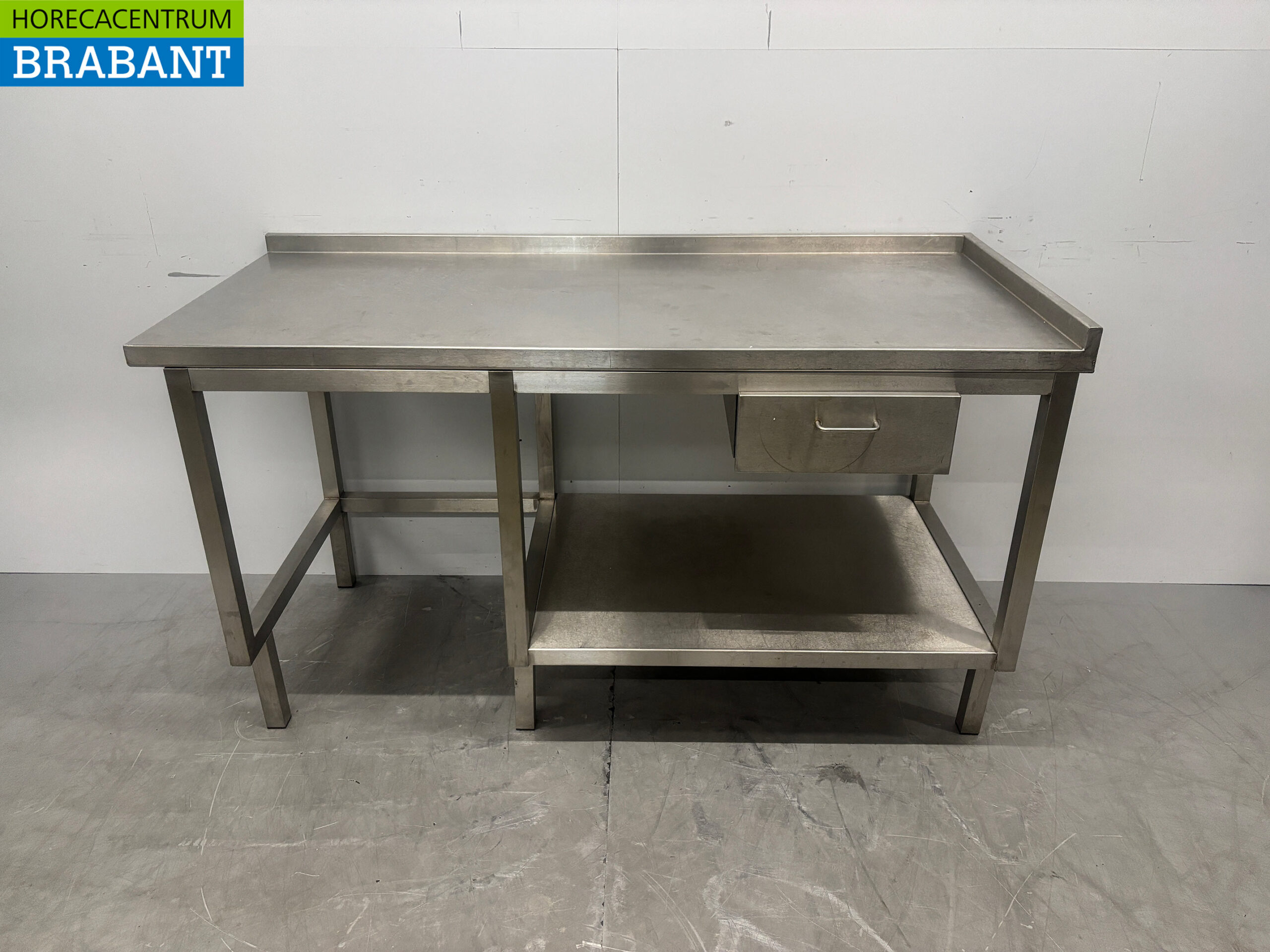 Stainless steel Worktable with drawer 160 x 70 x 87.5 Catering