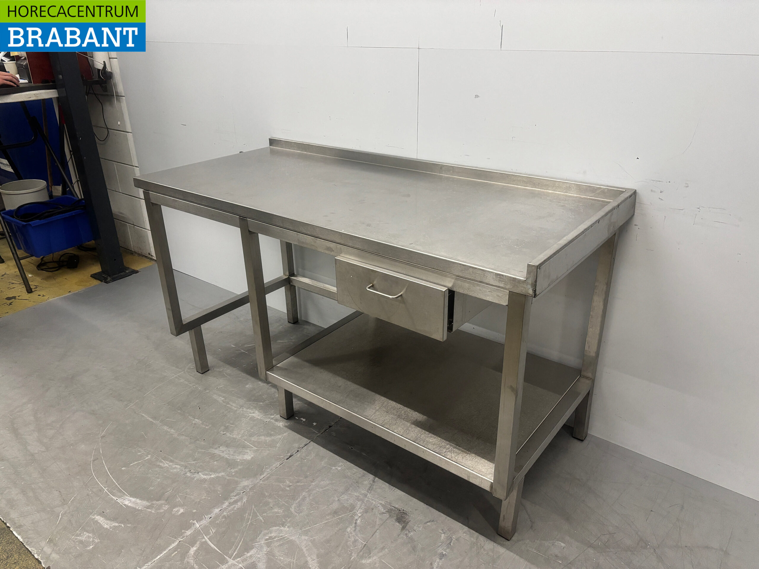 Stainless steel Worktable with drawer 160 x 70 x 87.5 Catering - Image 2
