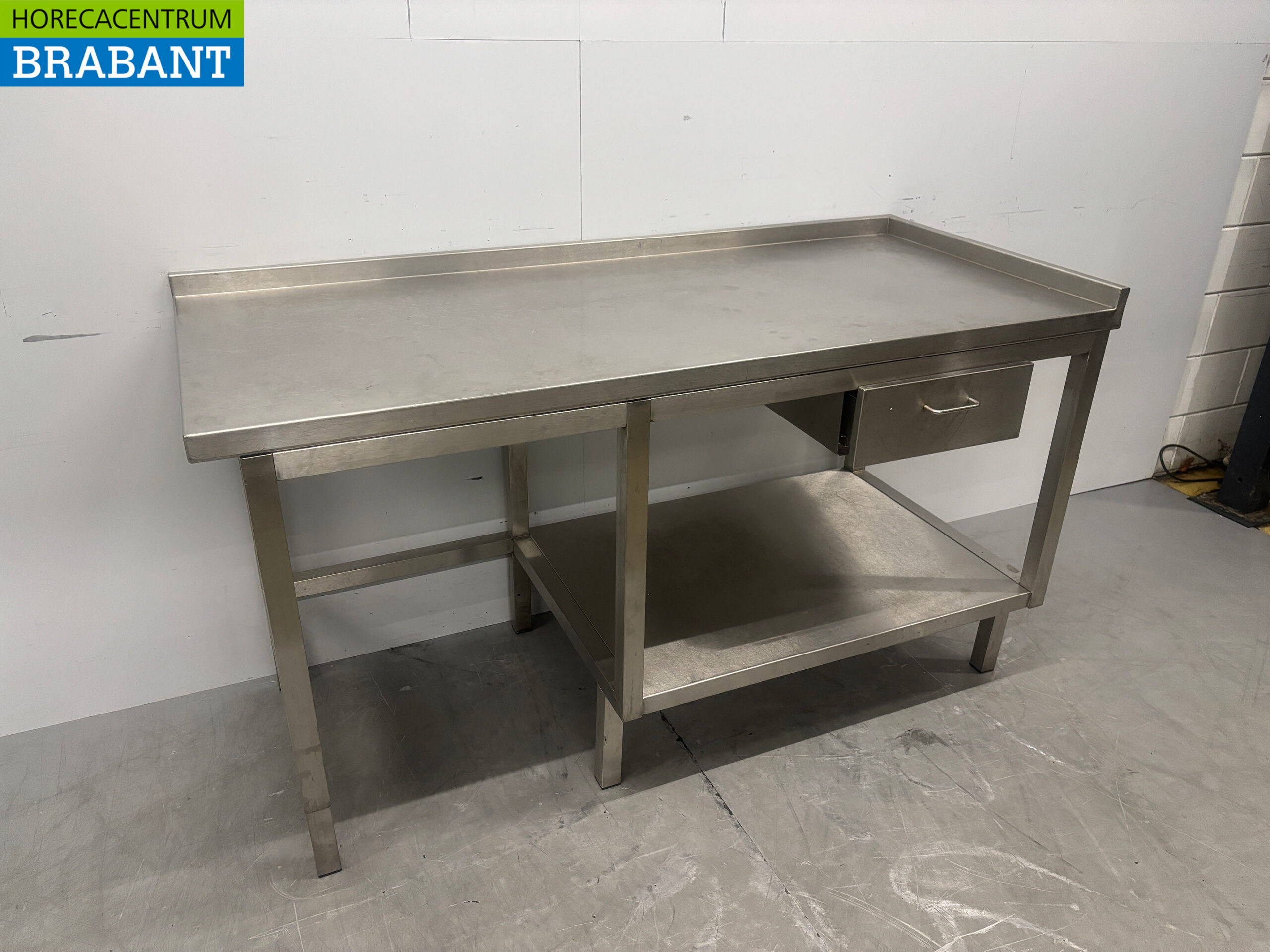Stainless steel Worktable with drawer 160 x 70 x 87.5 Catering - Image 3